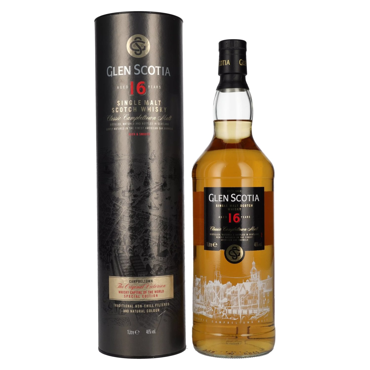 Glen Scotia 16 Years Old Single Malt Scotch Whisky 46% Vol. 1l in Giftbox