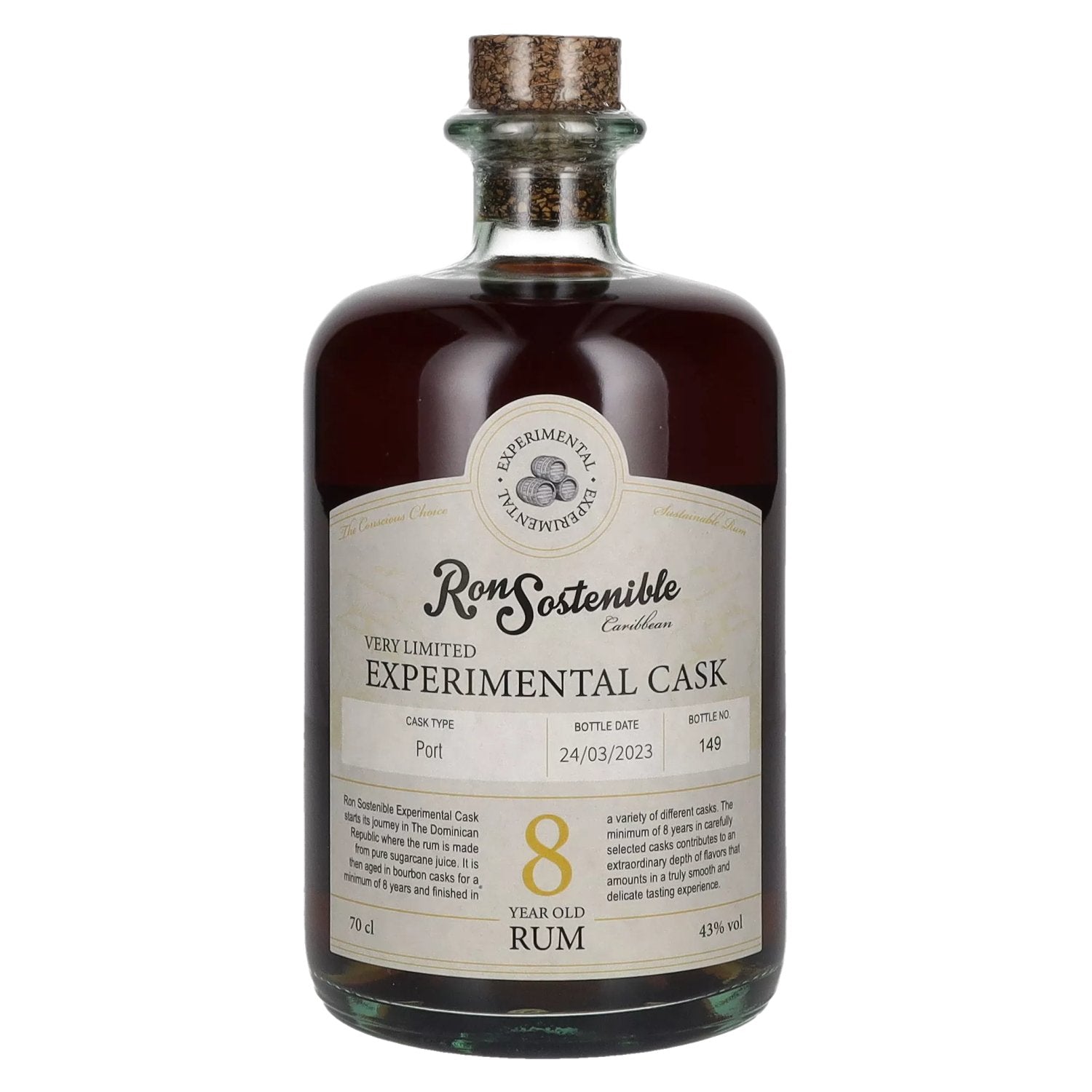 Ron Sostenible 8 Years Old Experimental Port Cask 43% Vol. 0,7l