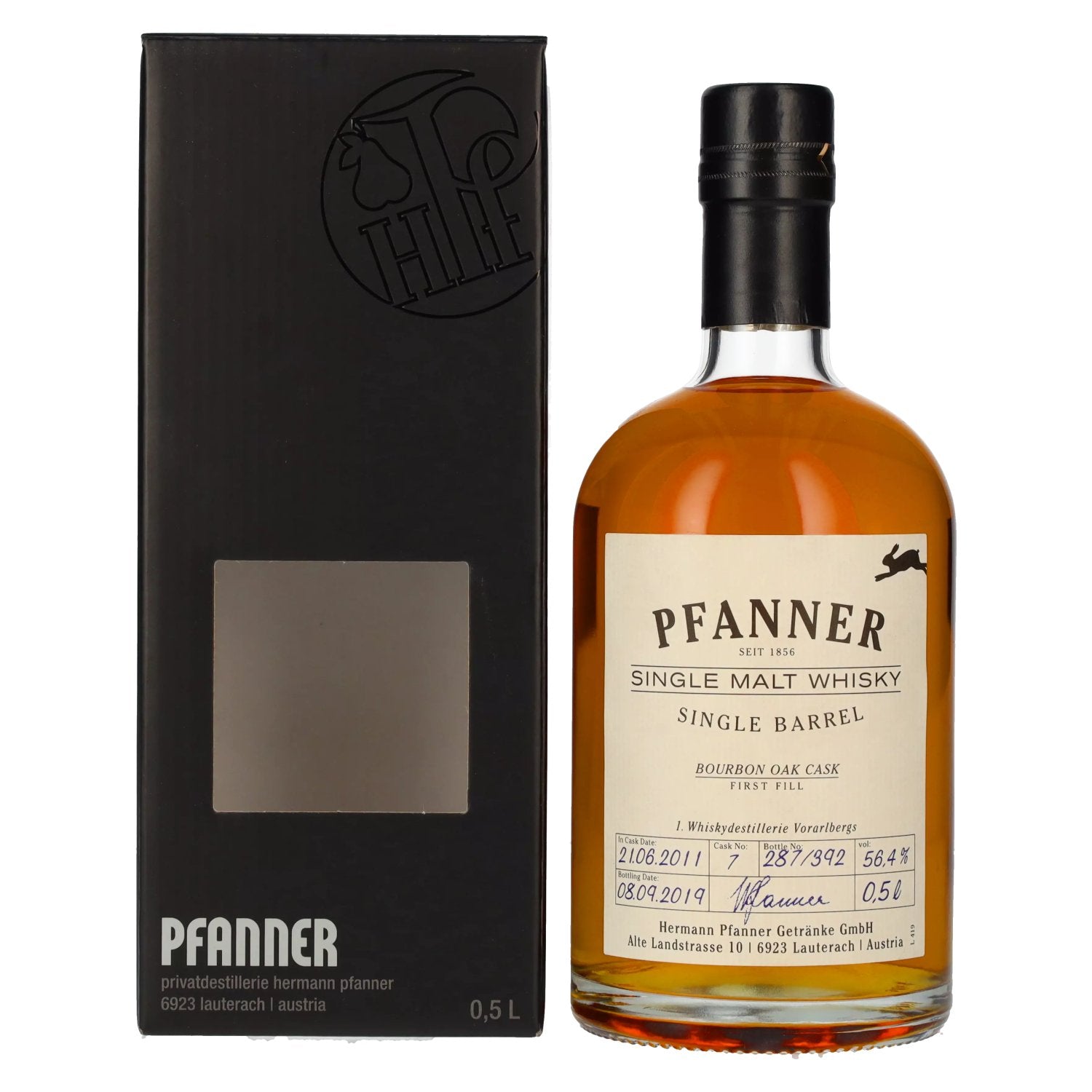 Pfanner Bourbon Oak Cask Single Malt Whisky 56,4% Vol. 0,5l in Giftbox