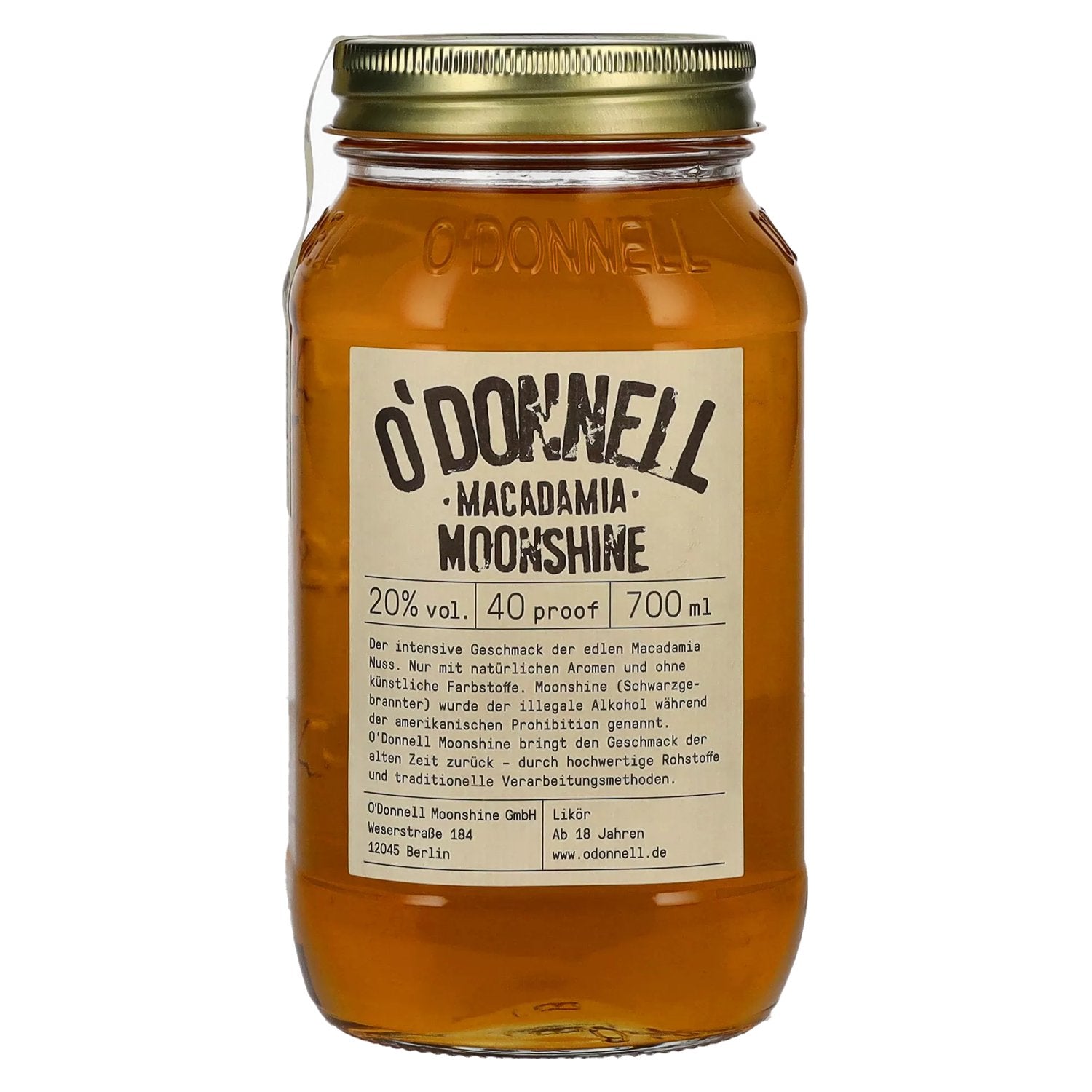 O'Donnell Moonshine MACADAMIA Likoer 20% Vol. 0,7l