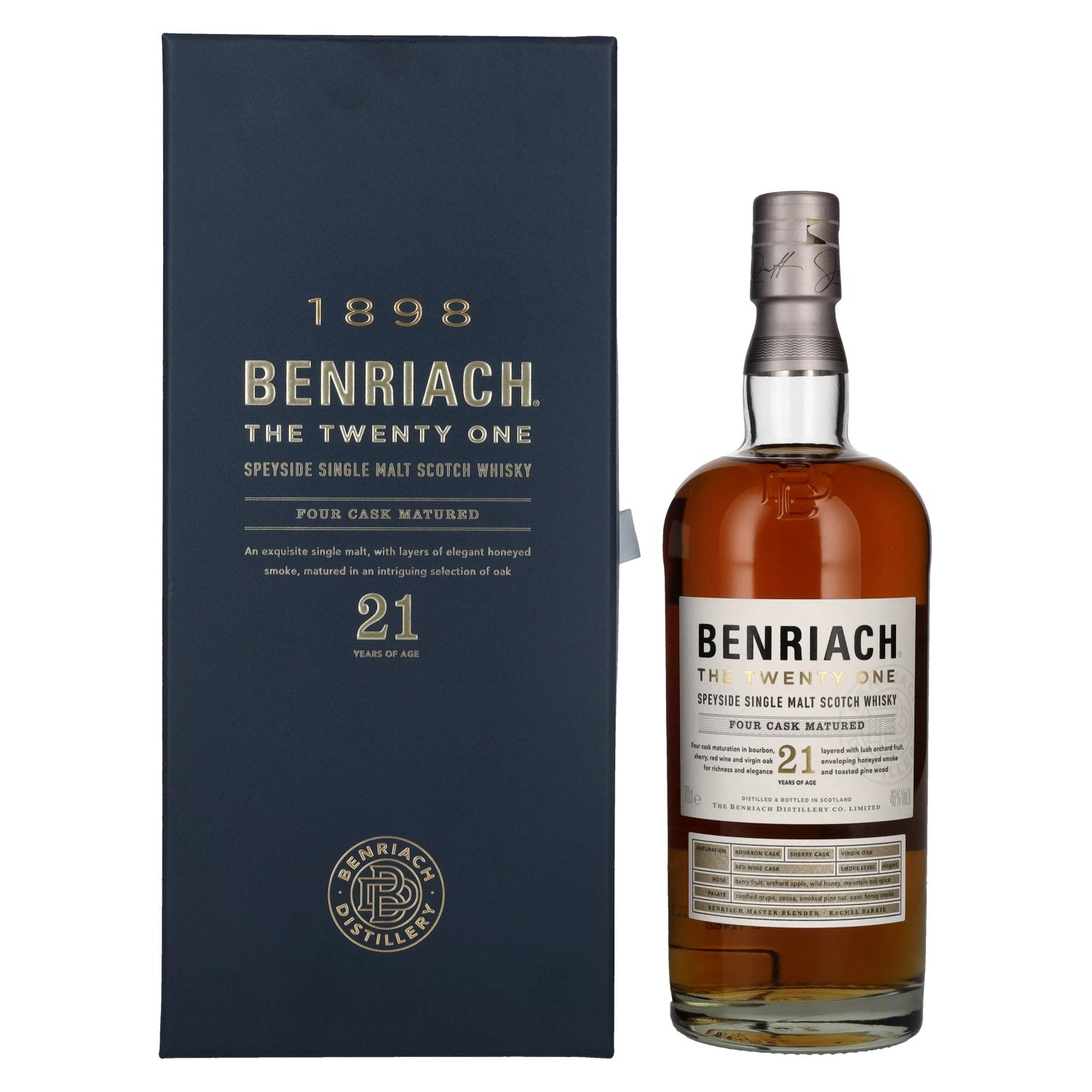 The BenRiach 21 Years Old Four-Cask Maturation 46% Vol. 0,7l in Giftbox