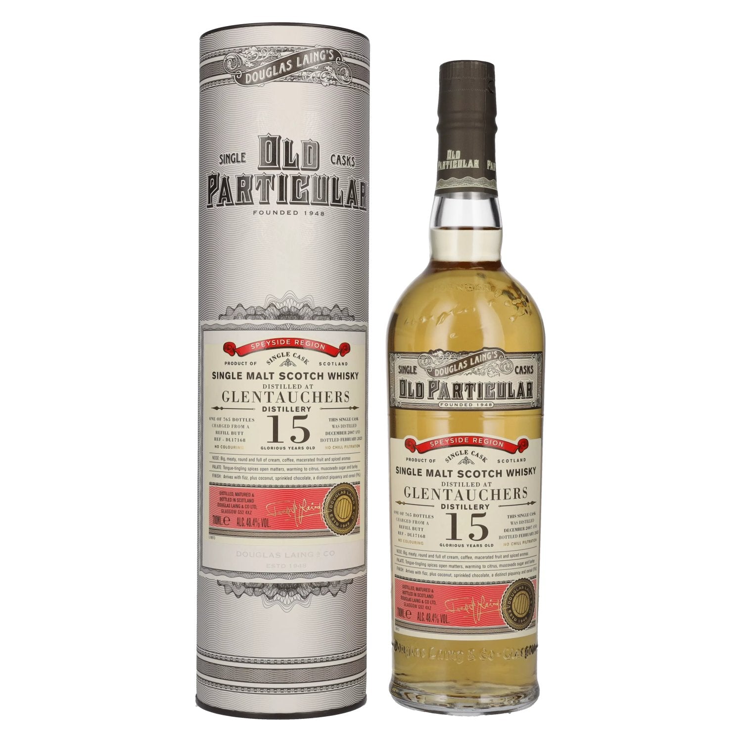 Douglas Laing OLD PARTICULAR Glentauchers 15 Years Old Single Cask Malt 2007 48,4% Vol. 0,7l in Giftbox