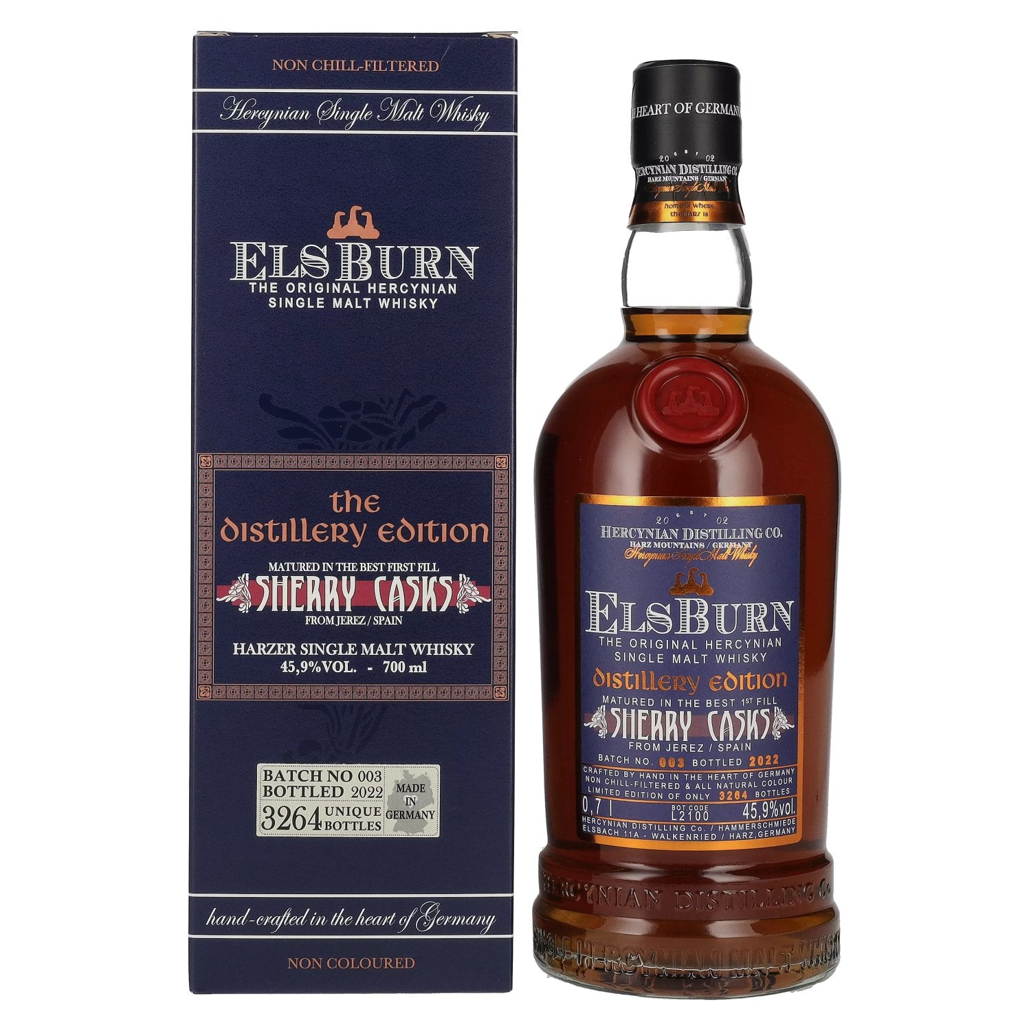 Elsburn THE DISTILLERY EDITION Sherry Casks Batch 003 45,9% Vol. 0,7l in Giftbox