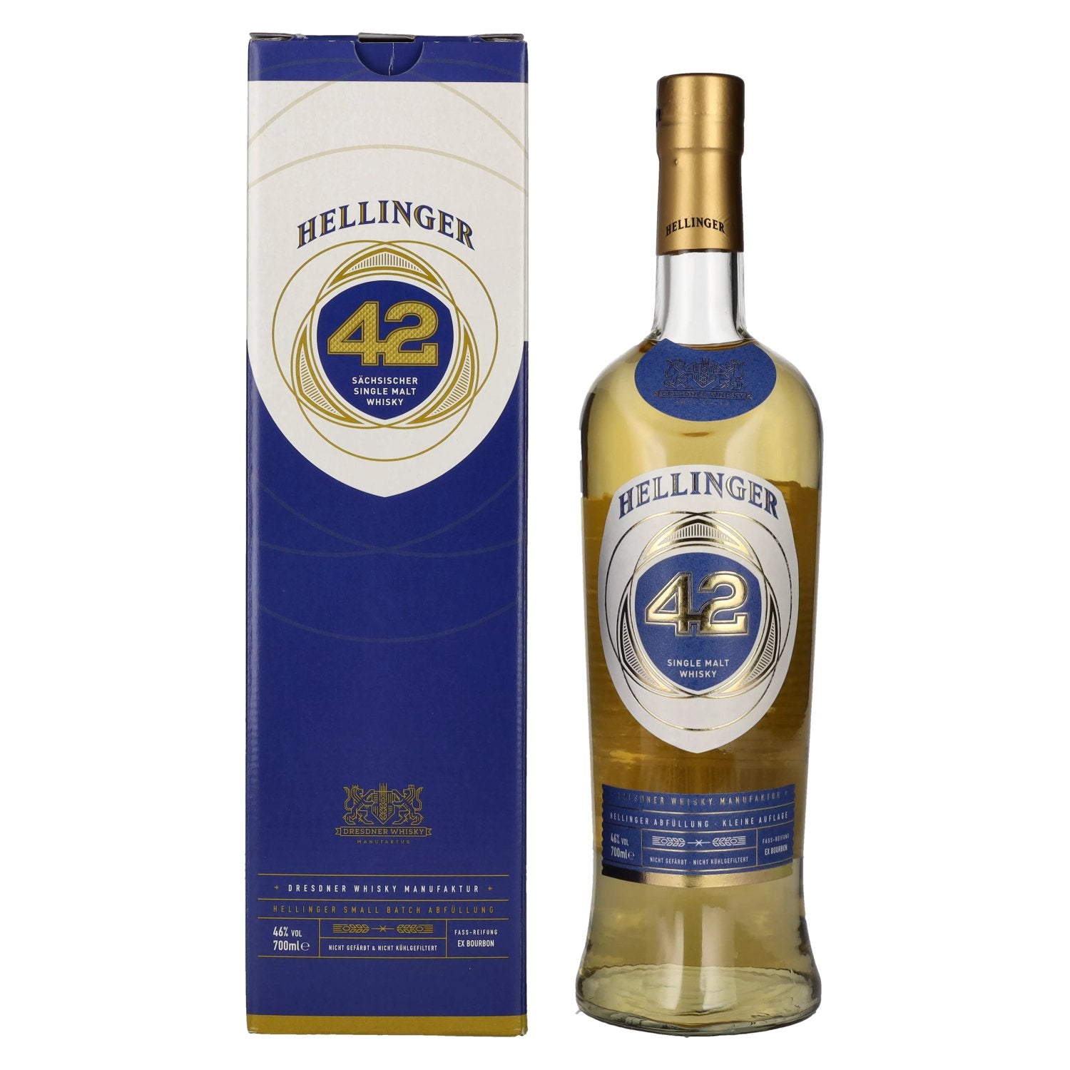 Hellinger 42 Saechsischer Single Malt Whisky 46% Vol. 0,7l in Giftbox