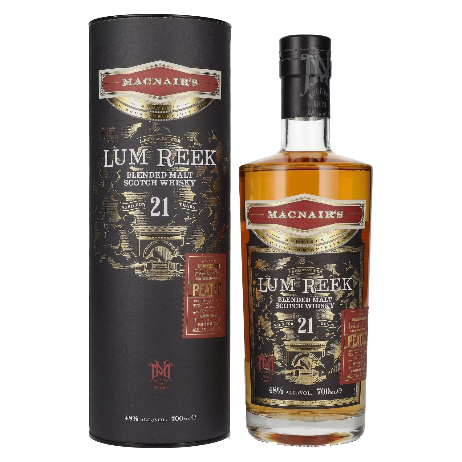 MacNair's Lum Reek 21 Years Old PEATED 48% Vol. 0,7l in Giftbox