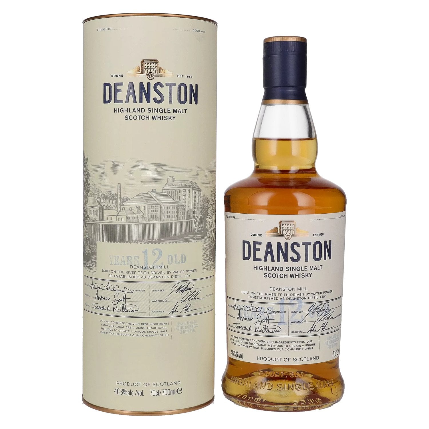 Deanston 12 Years Old Highland Single Malt 46,3% Vol. 0,7l in Giftbox