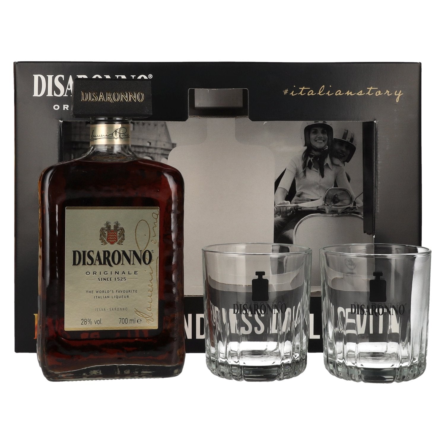 Disaronno Originale 28% Vol. 0,7l in Giftbox with 2 glasses