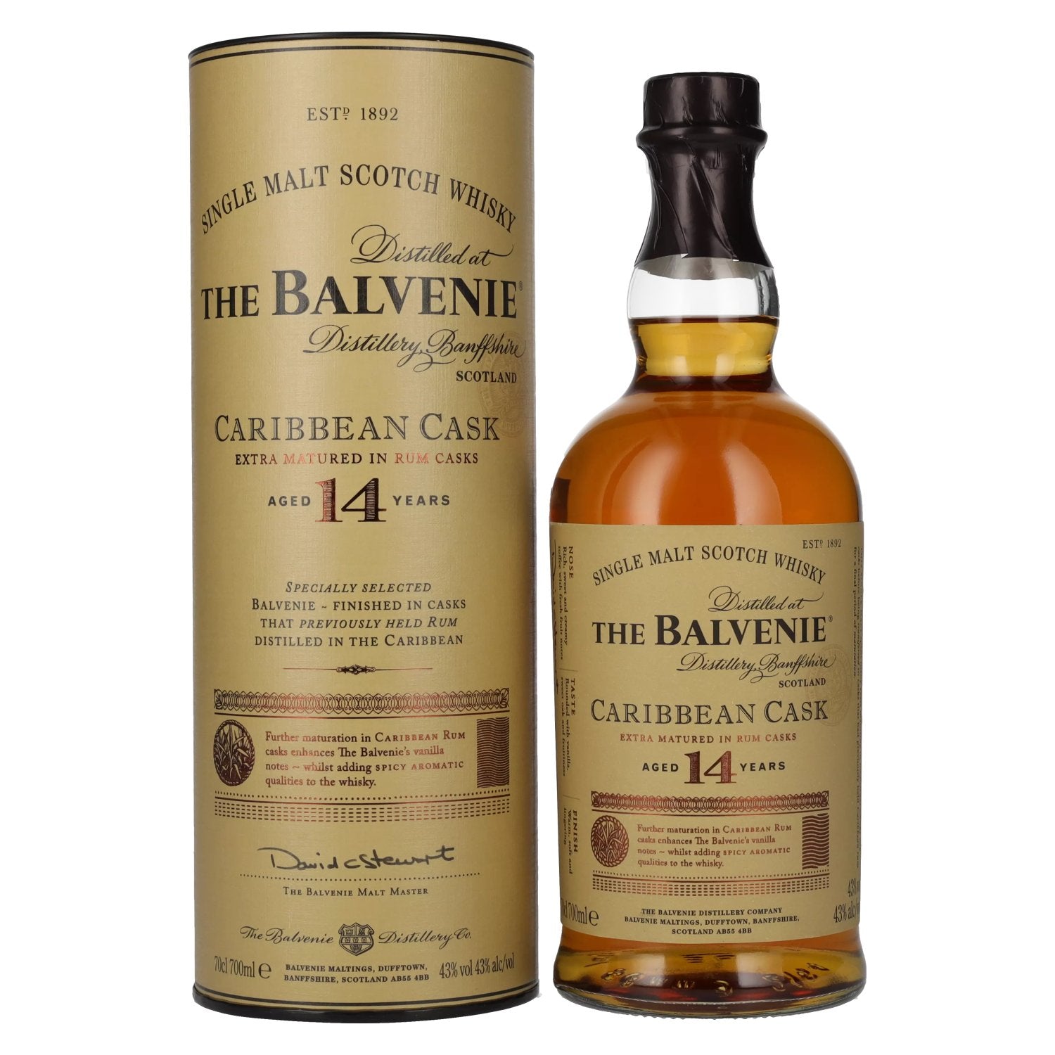 The Balvenie 14 Years Old Caribbean Cask 43% Vol. 0,7l in Giftbox