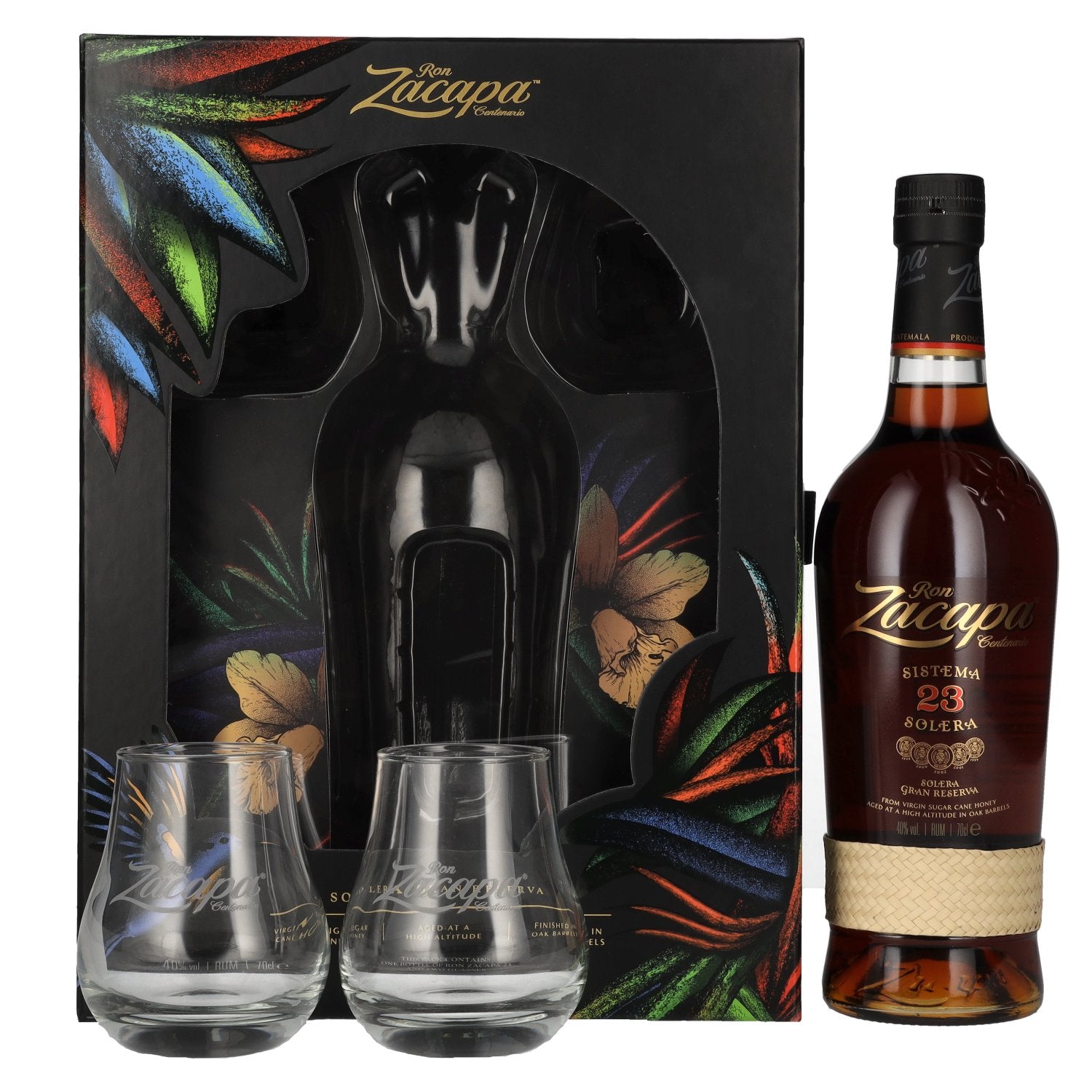 Ron Zacapa Centenario 23 SISTEMA SOLERA Gran Reserva Limited Edition Design 40% Vol. 0,7l in Giftbox with 2 glasses