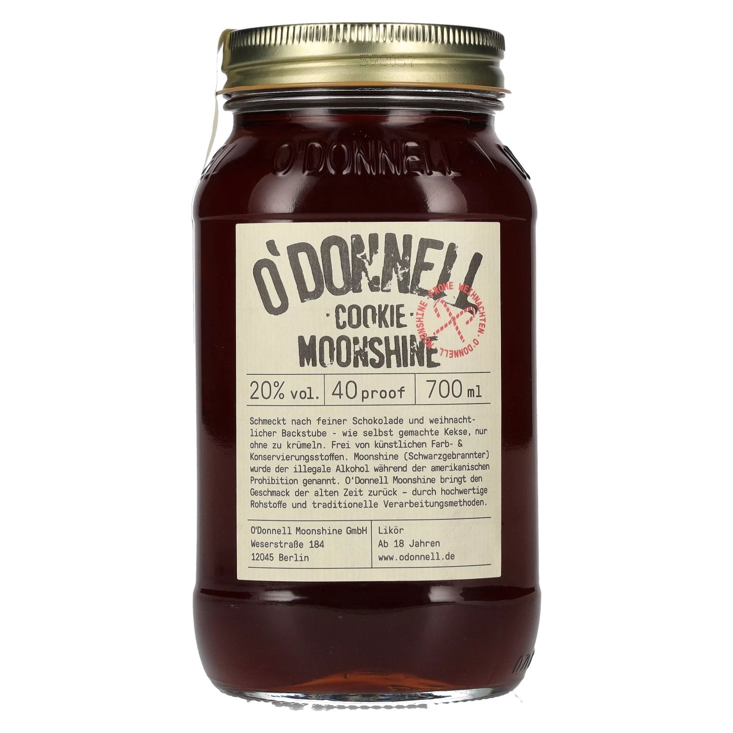 O'Donnell Moonshine COOKIE Likoer 20% Vol. 0,7l