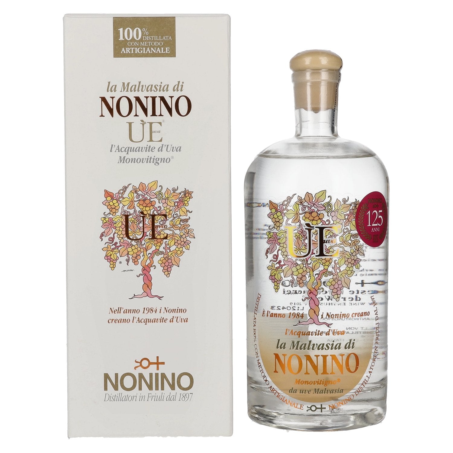 Nonino Grappa UE Monovitigno la Malvasia 38% Vol. 0,5l in Giftbox