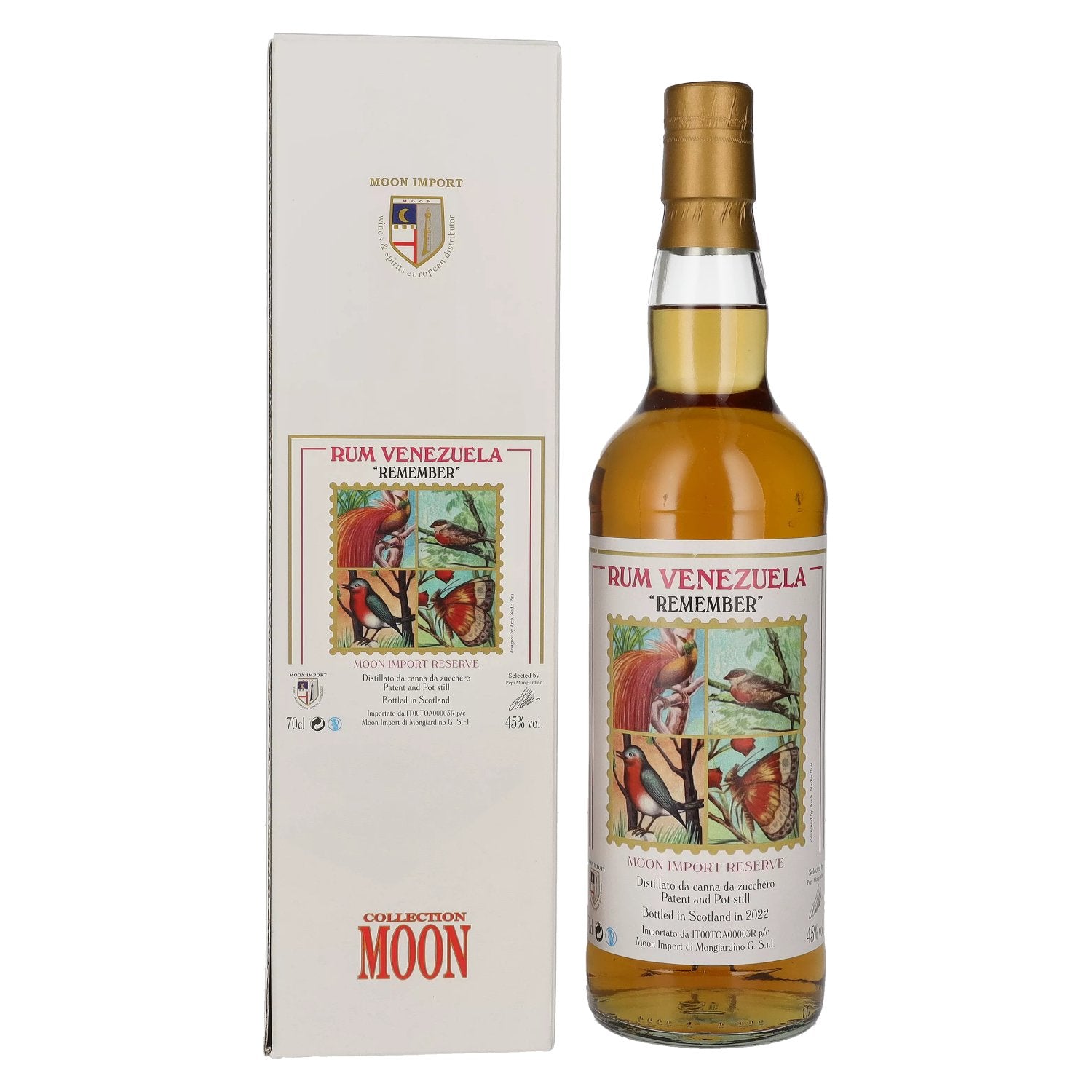 Moon Import Reserve REMEMBER Rum Venezuela Patent and Pot Still 2022 45% Vol. 0,7l in Giftbox