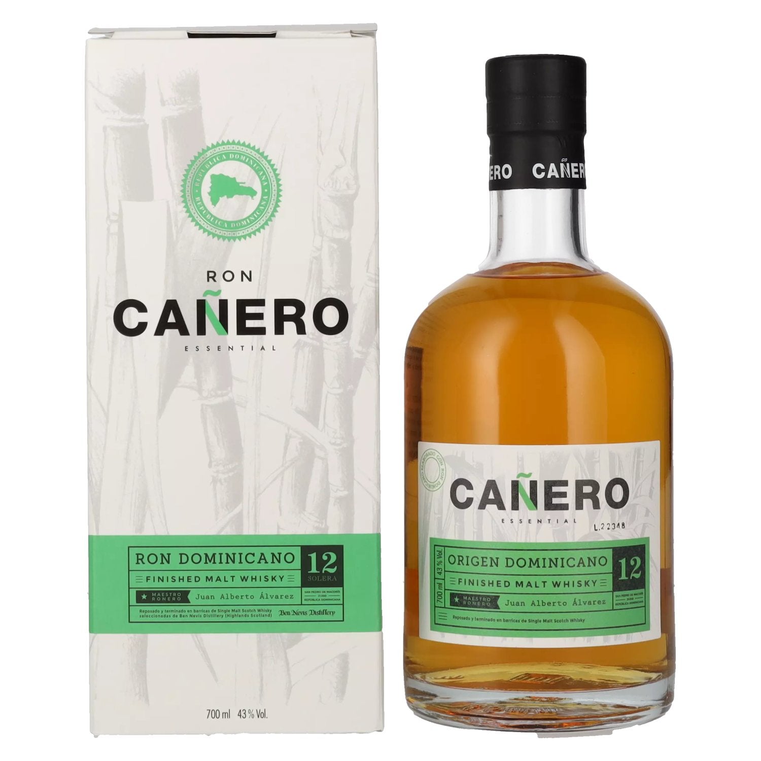 Ron Canero 12 Solera Ron Dominicano MALT WHISKY CASK FINISH 43% Vol. 0,7l in Giftbox