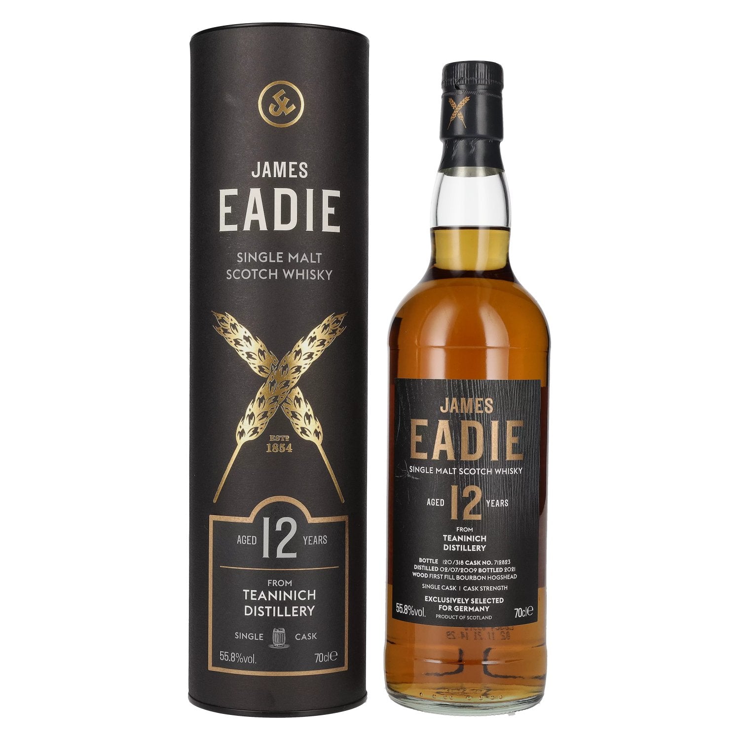 James Eadie TEANINICH 12 Years Old Single Malt 2009 55,8% Vol. 0,7l in Giftbox