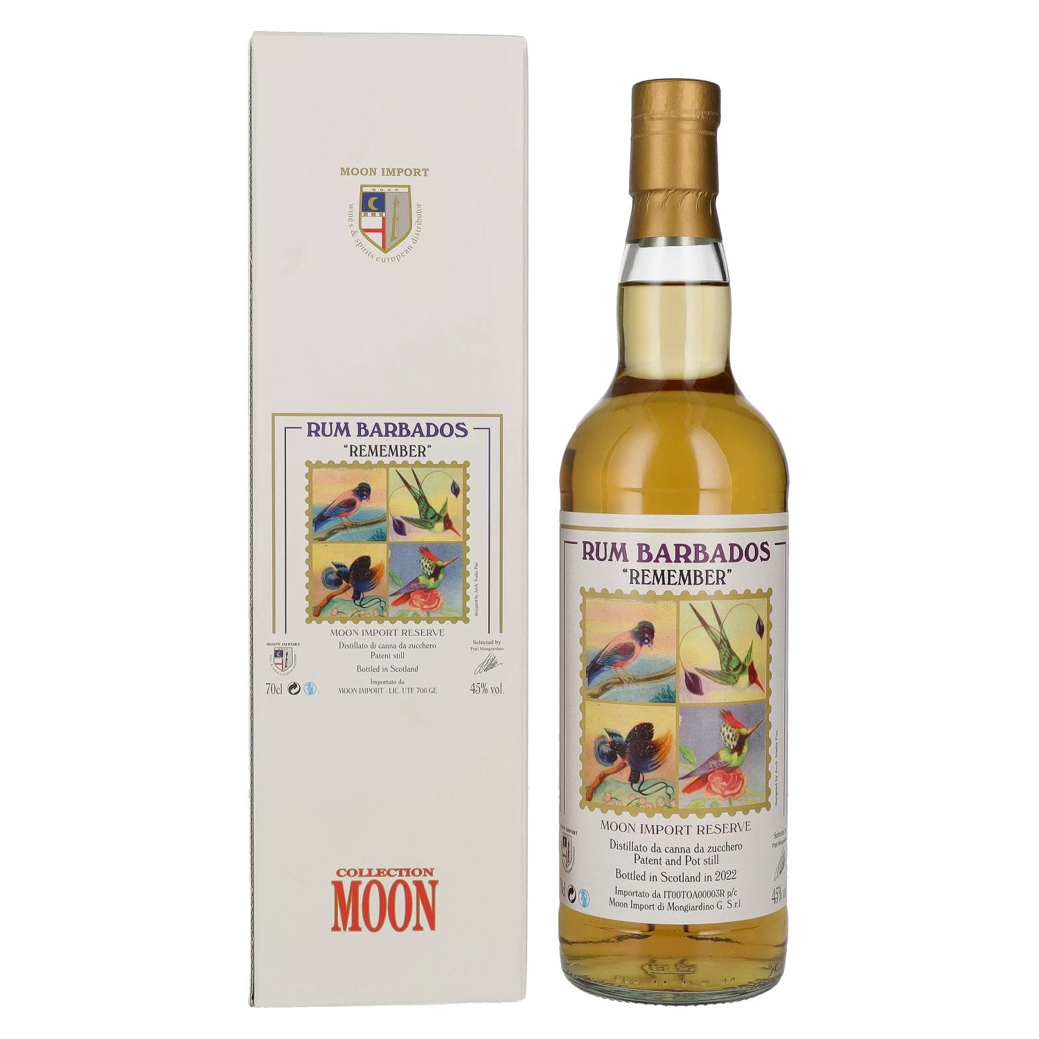 Moon Import Reserve REMEMBER Rum Barbados Patent and Pot Still 2022 45% Vol. 0,7l in Giftbox