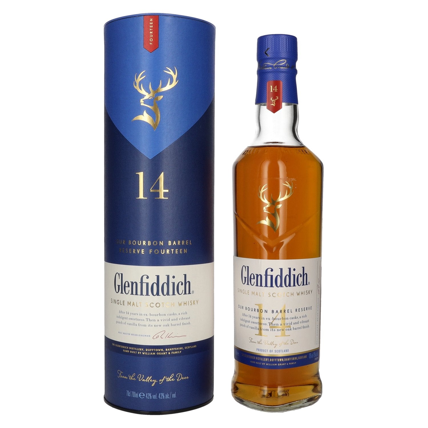 Glenfiddich 14 Years Old OUR BOURBON BARREL RESERVE 43% Vol. 0,7l in Giftbox