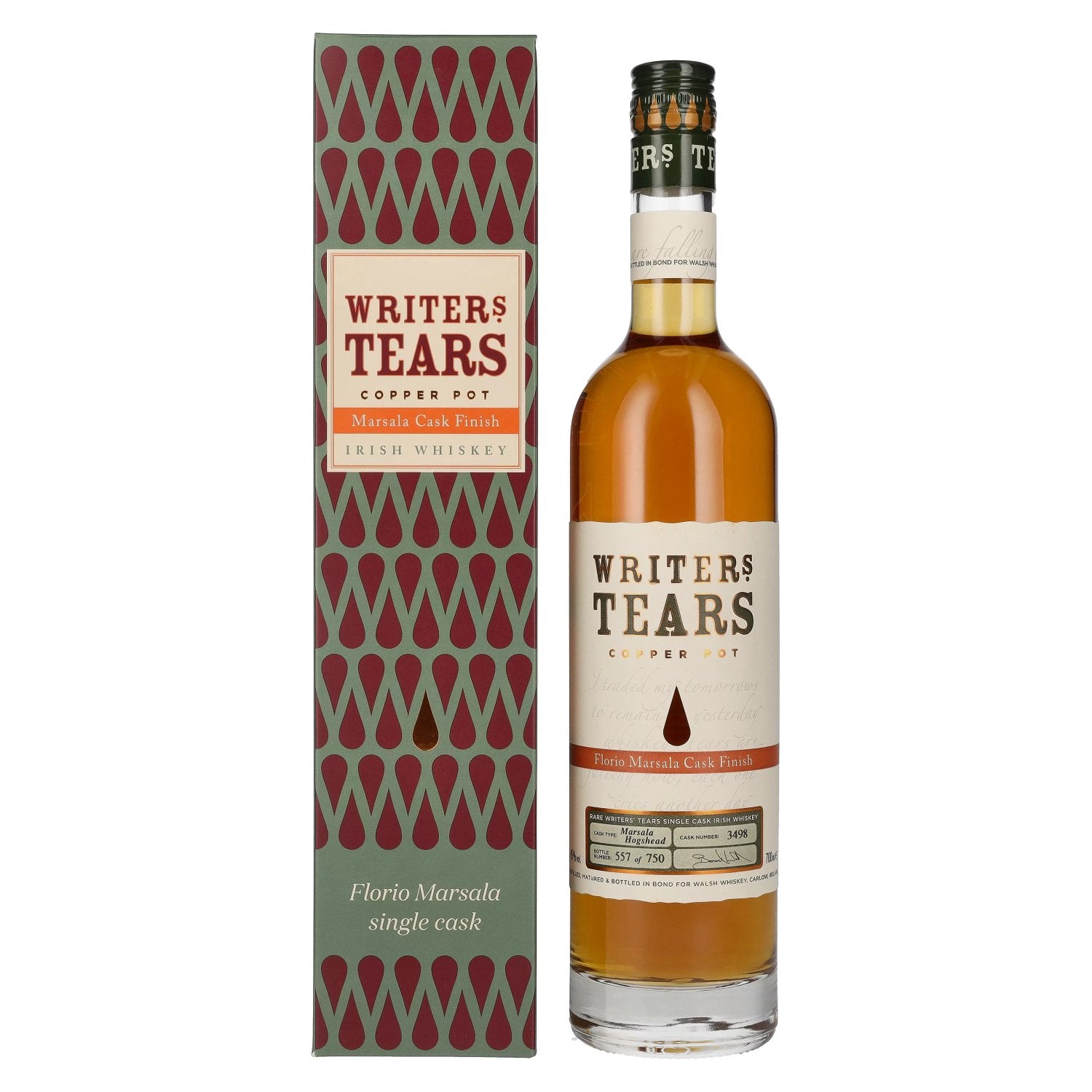 Writer's Tears COPPER POT Florio Marsala Cask Finish Irish Whiskey 45% Vol. 0,7l in Giftbox