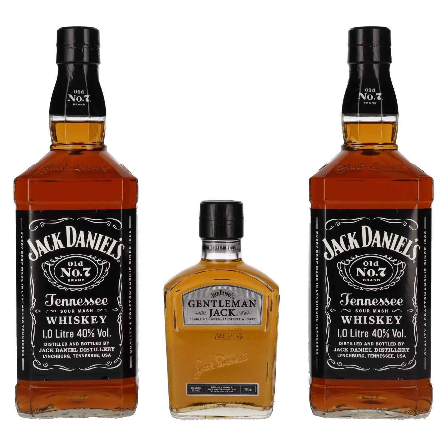 Jack Daniel's Travel Pack 40% Vol. 2x1l in Giftbox + 1x0,2l