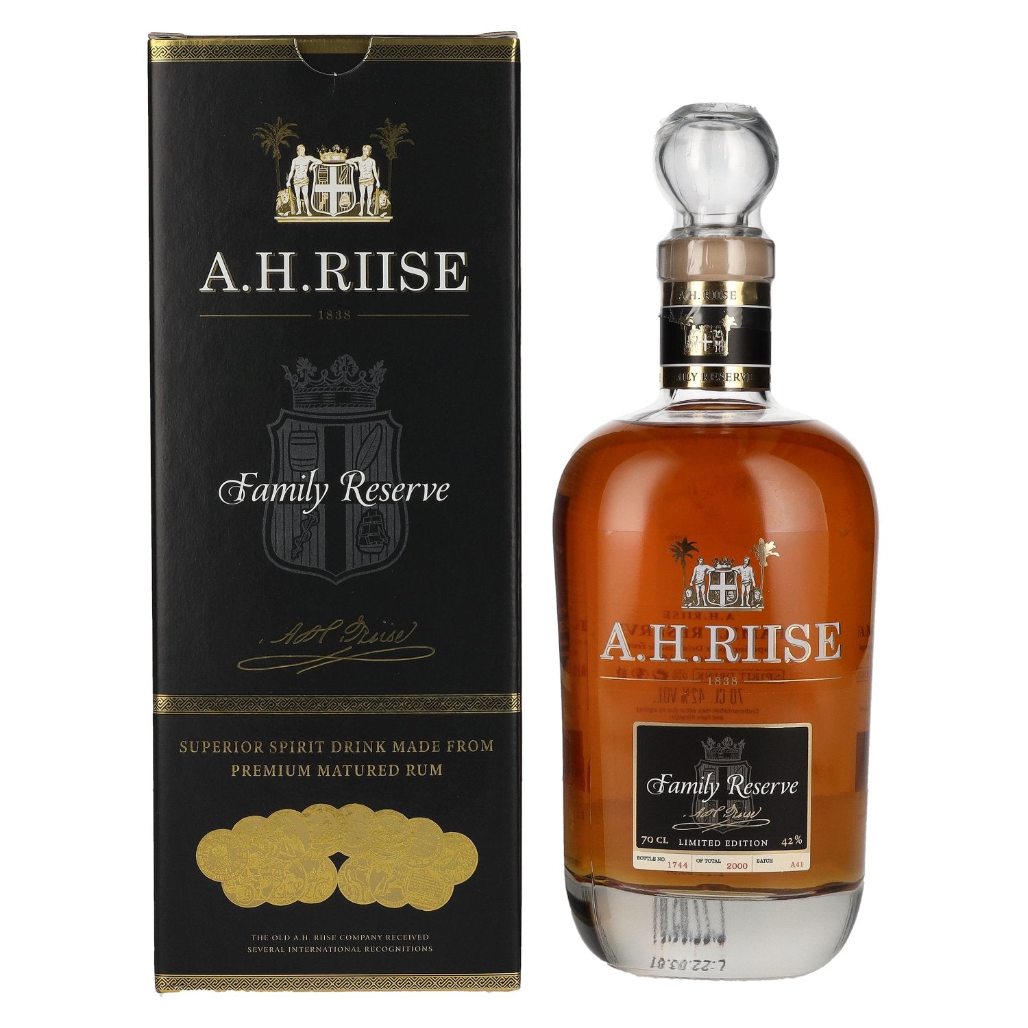 A.H. Riise FAMILY RESERVE Superior Spirit Drink 42% Vol. 0,7l in Giftbox