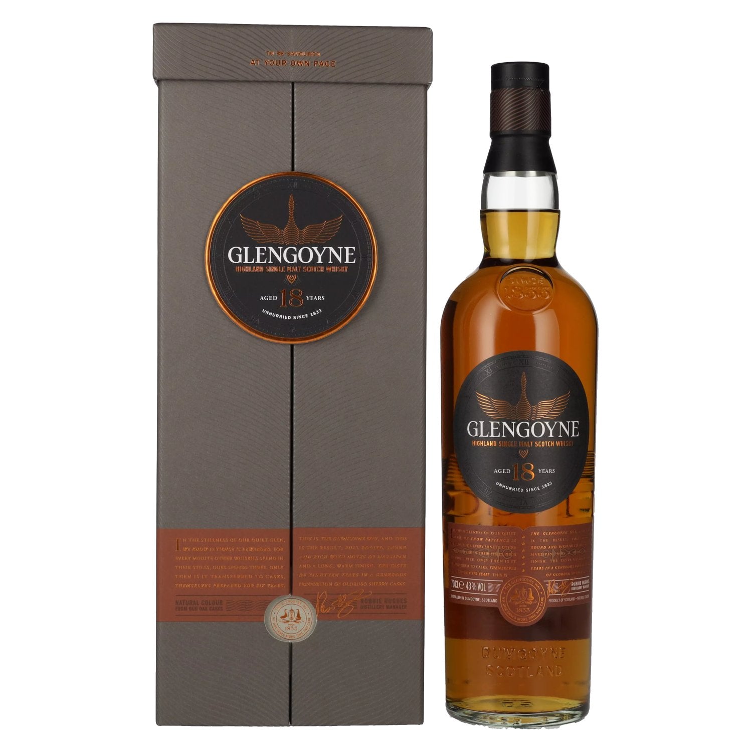 Glengoyne 18 Years Old Highland Single Malt Scotch Whisky 43% Vol. 0,7l in Giftbox