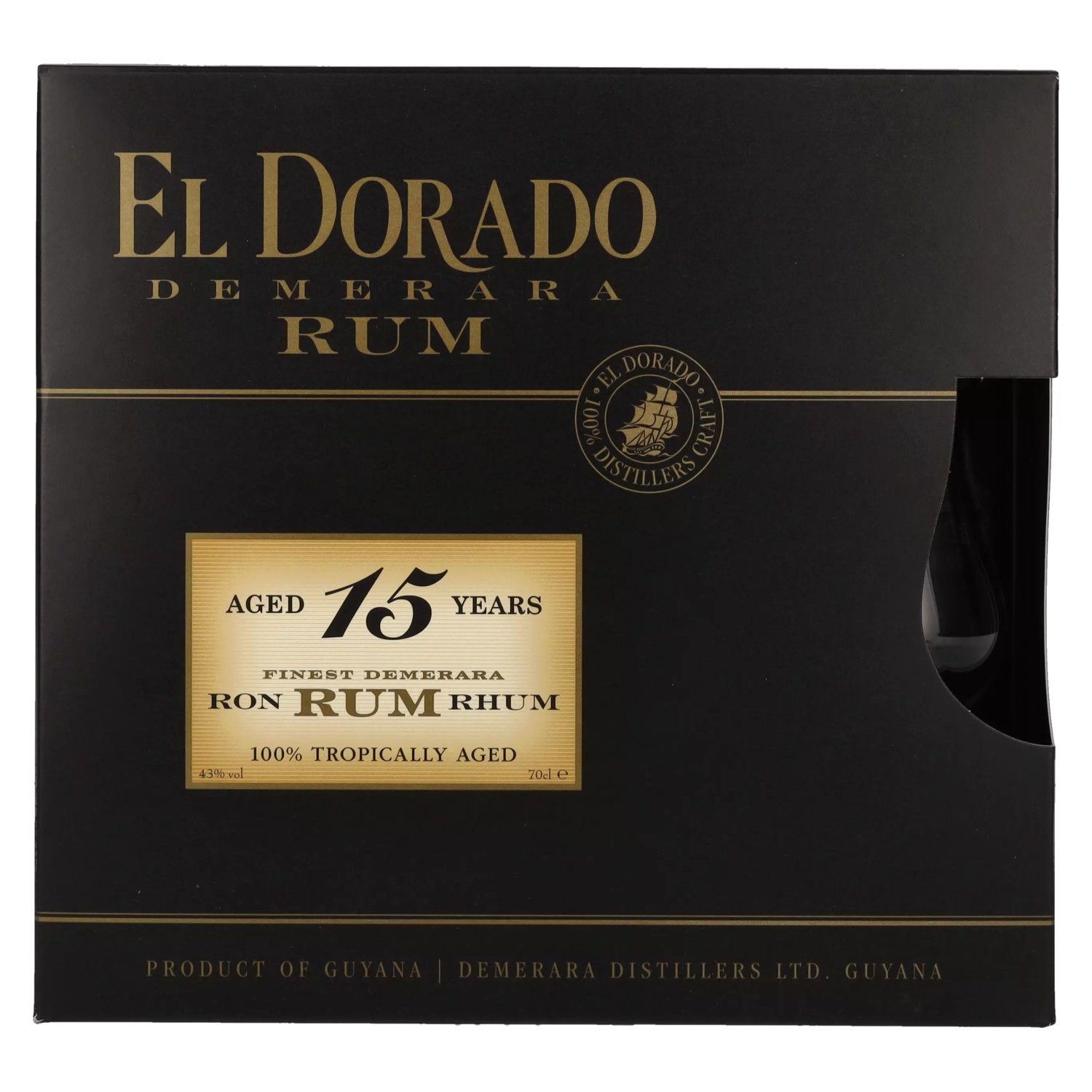 El Dorado 15 Years Old Finest Demerara Rum SPECIAL RESERVE 43% Vol. 0,7l in Giftbox with 2 glasses