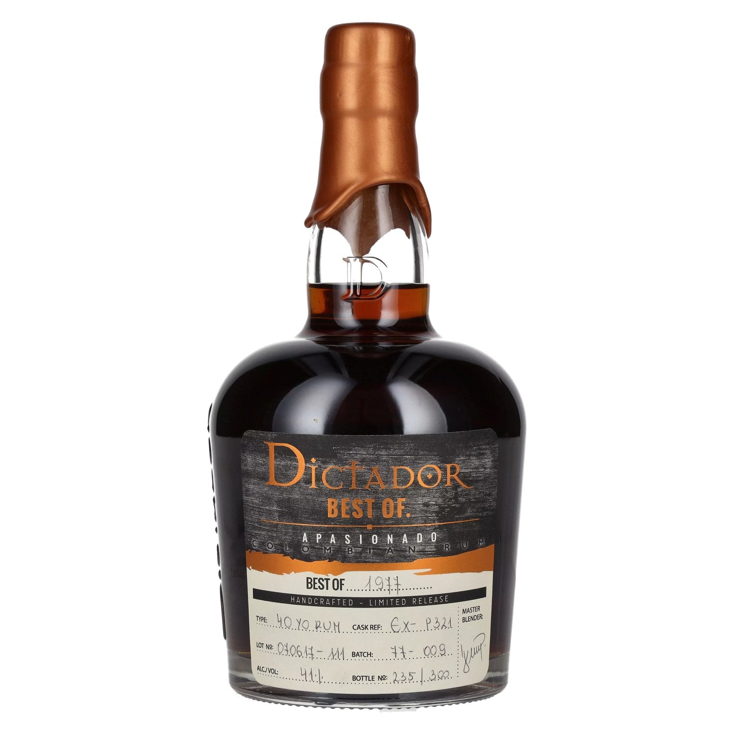 Dictador BEST OF 1977 APASIONADO Colombian Rum 40YO/070617-111/EX-P321 41% Vol. 0,7l