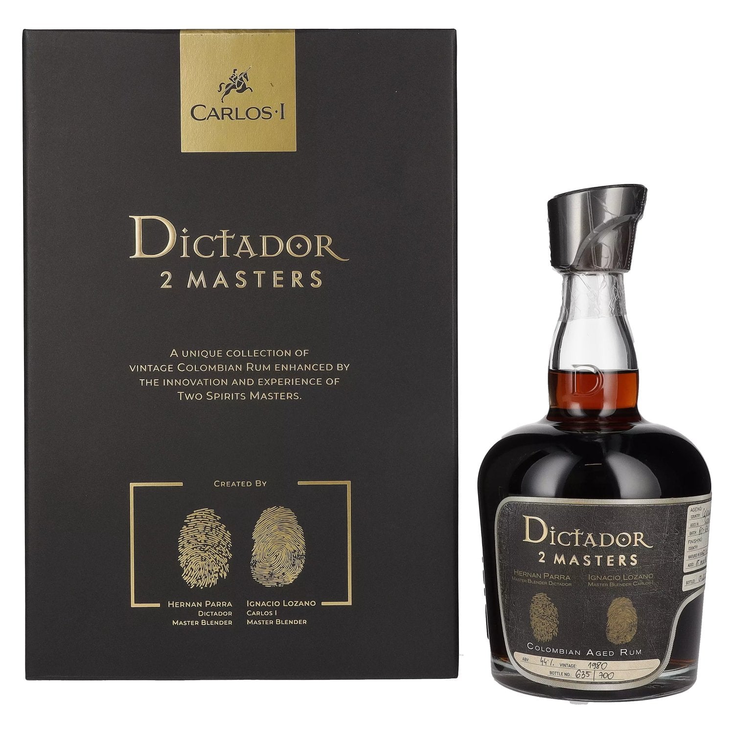 Dictador 2 MASTERS 41 Years Old Carlos I Colombian Aged Rum 1980 44% Vol. 0,7l in Giftbox