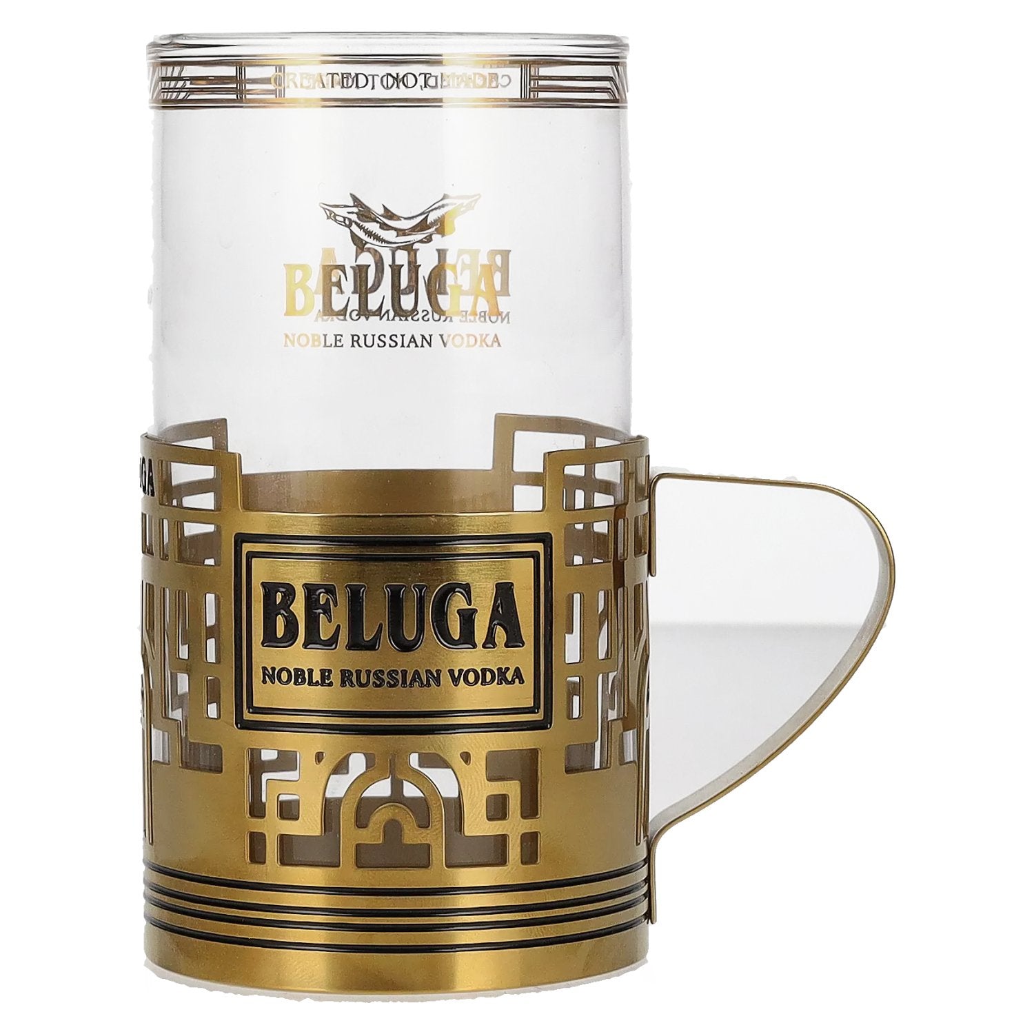 Beluga Noble Russian Vodka EXPORT Highball glass in glasshalter