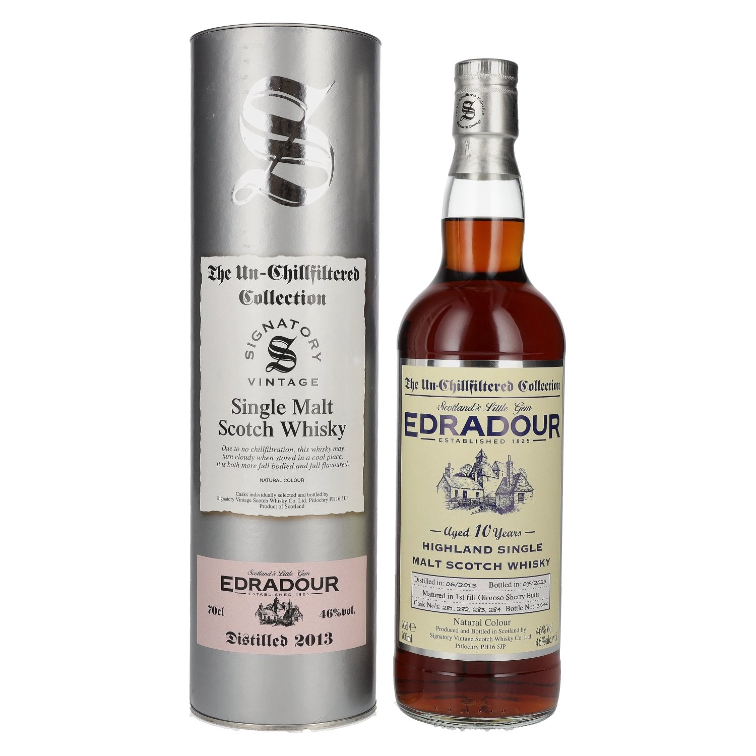 Signatory Vintage Edradour 10 Years Old The Un-Chillfiltered 2013 46% Vol. 0,7l in Giftbox