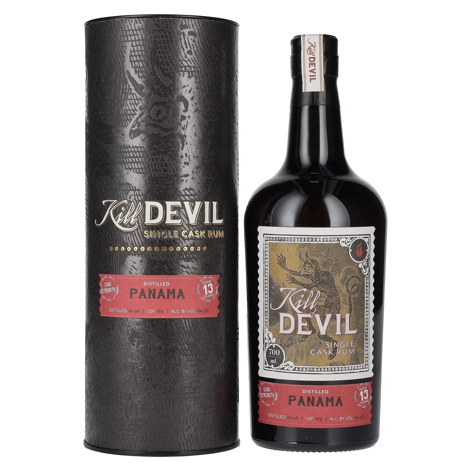 Hunter Laing Kill Devil PANAMA 13 Years Old Single Cask Rum 2006 60,3% Vol. 0,7l in Giftbox