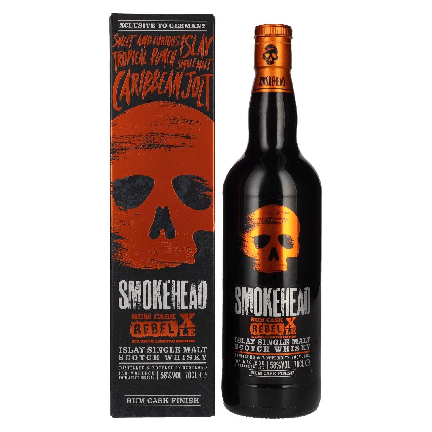 Smokehead RUM REBEL Rum Cask XLE Islay Single Malt Xclusive Limited Edition 58% Vol. 0,7l in Giftbox