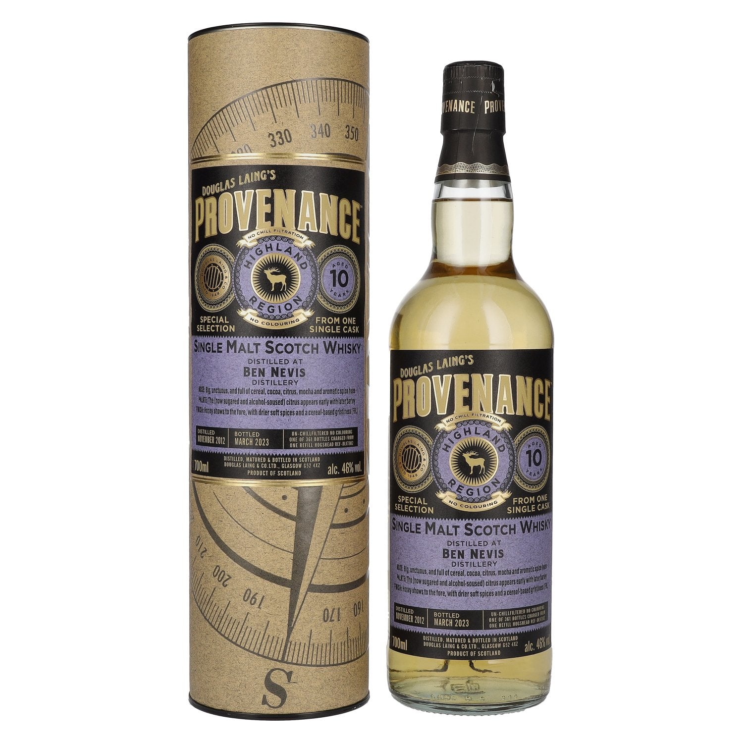 Douglas Laing PROVENANCE Ben Nevis 10 Years Old Single Cask Malt 46% Vol. 0,7l in Giftbox