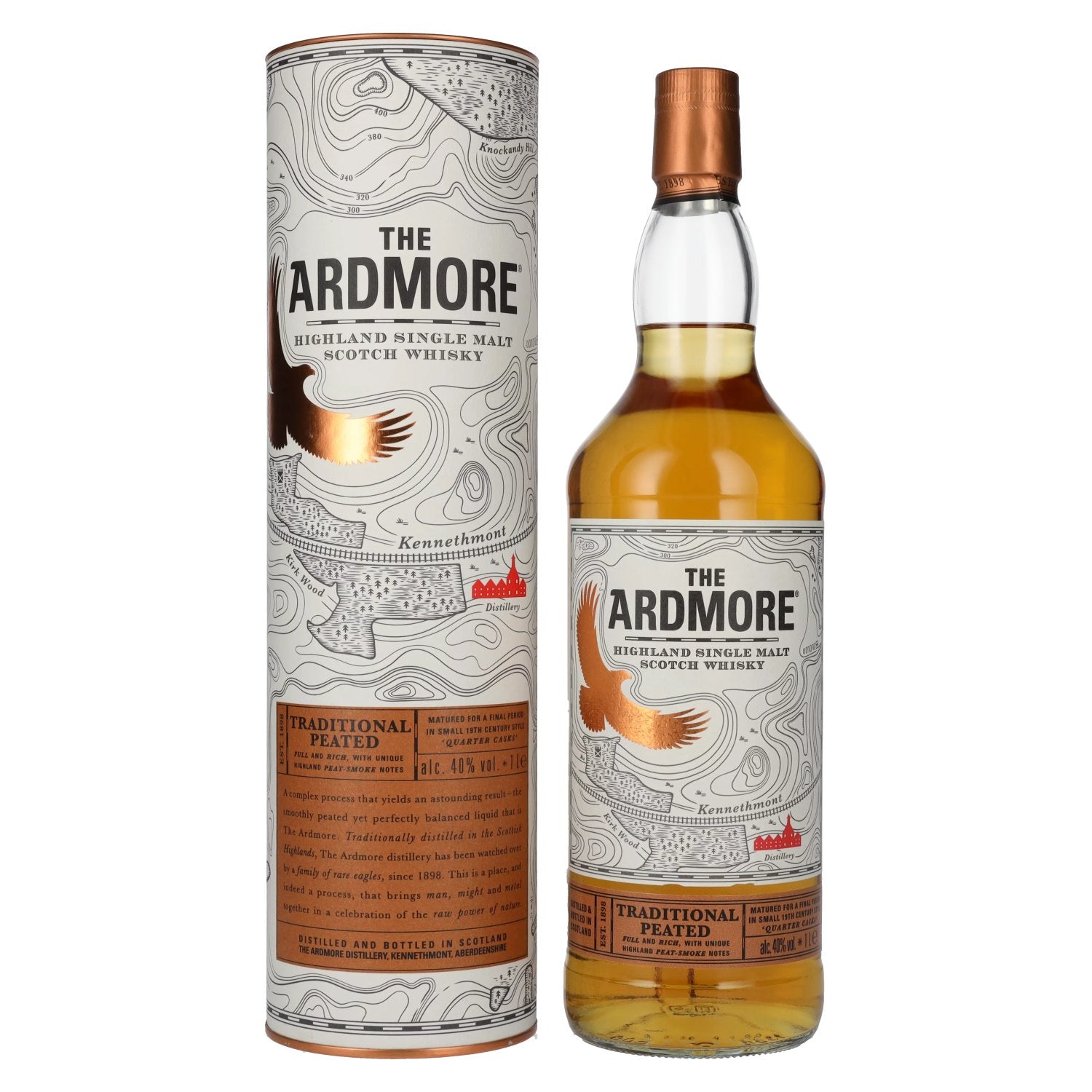 The Ardmore TRADITIONAL PEATED Highland Single Malt 40% Vol. 1l in Giftbox