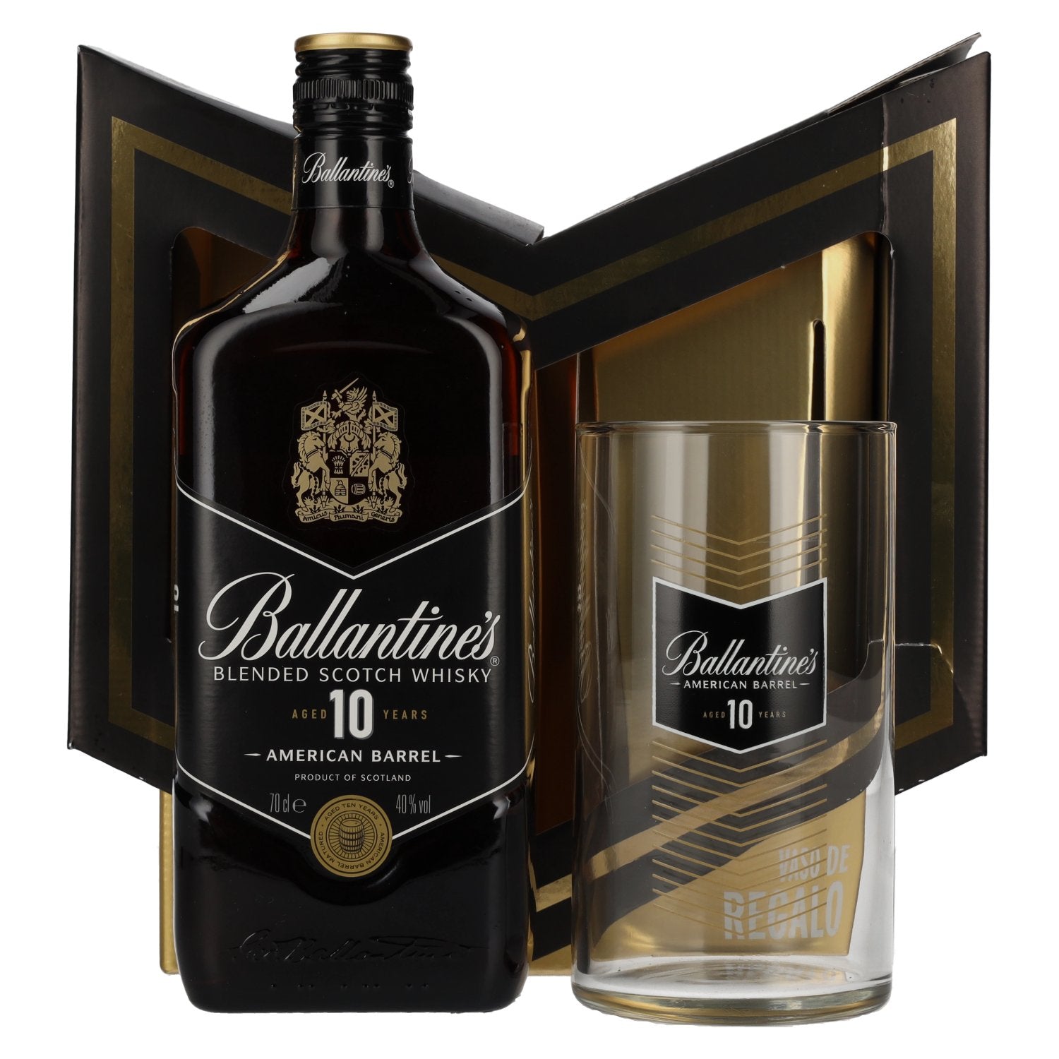 Ballantine's 10 Years Old Blended Scotch Whisky 40% Vol. 0,7l in Giftbox with glass