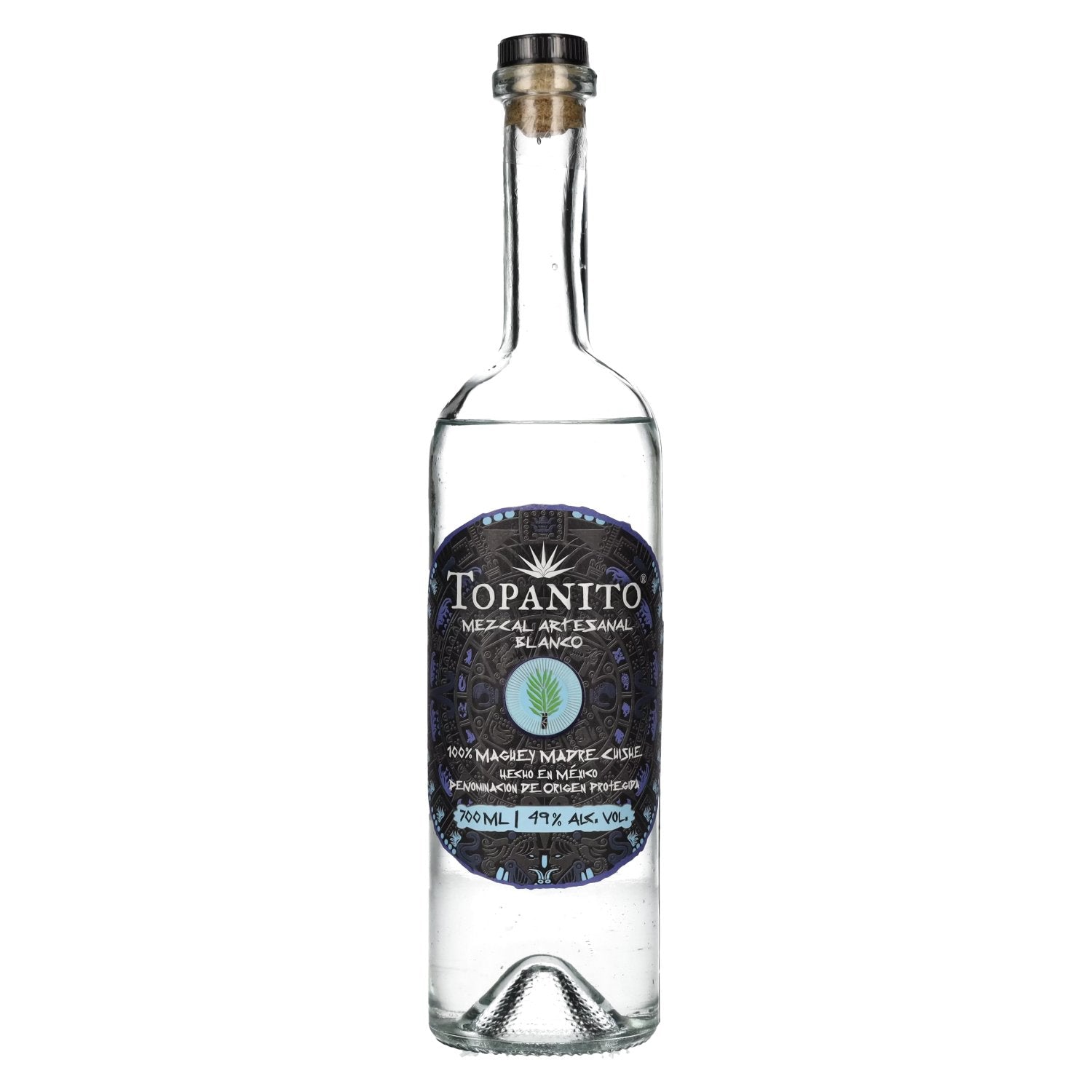 Topanito Mezcal Artesanal Blanco 100% Maguey Madre Cuishe 49% Vol. 0,7l