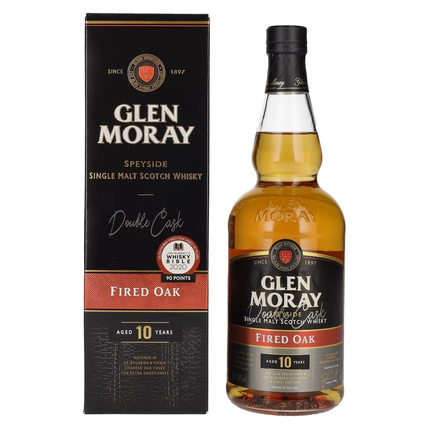 Glen Moray 10 Years Old Fired Oak Single Malt Scotch Whisky 40% Vol. 0,7l in Giftbox