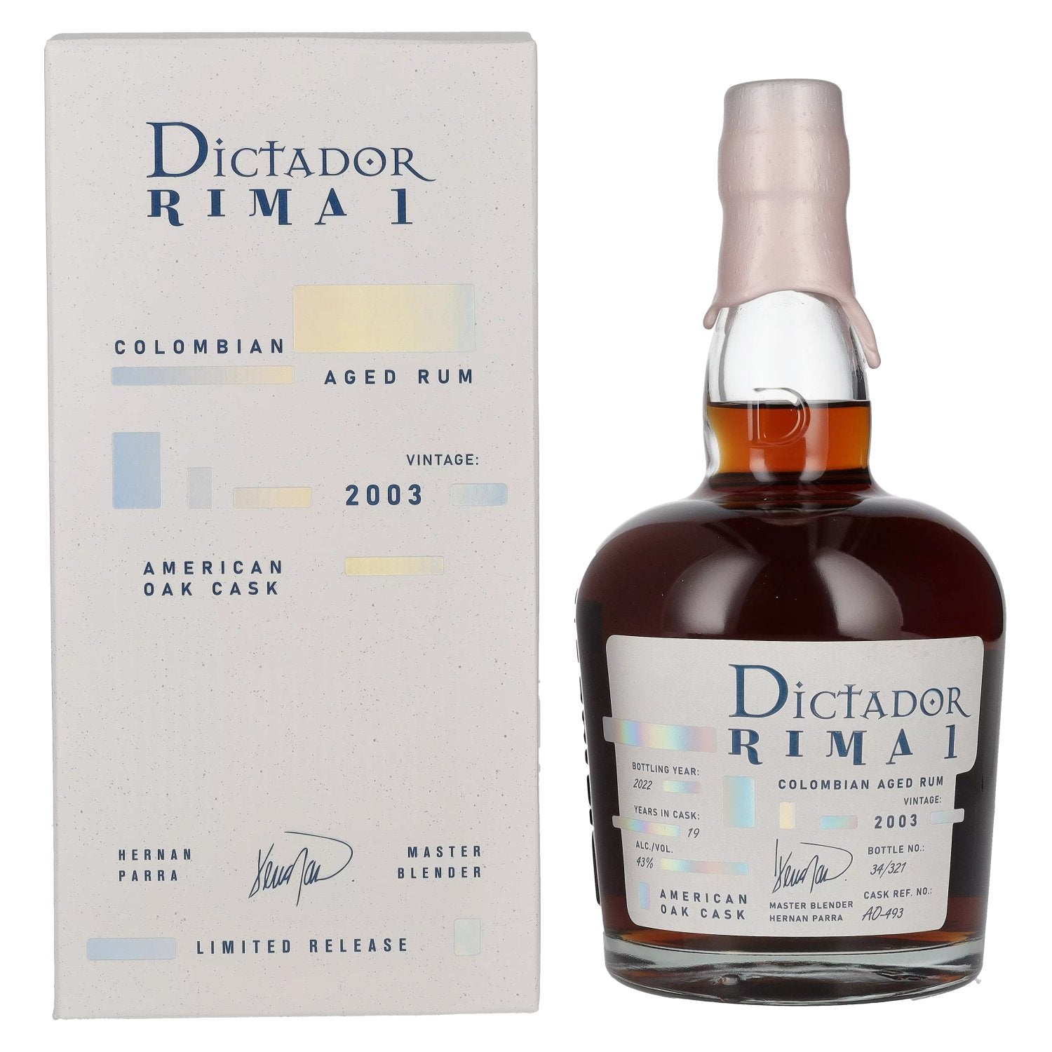 Dictador RIMA 1 19 Years Old AMERICAN OAK Cask Vintage 2003 43% Vol. 0,7l in Giftbox