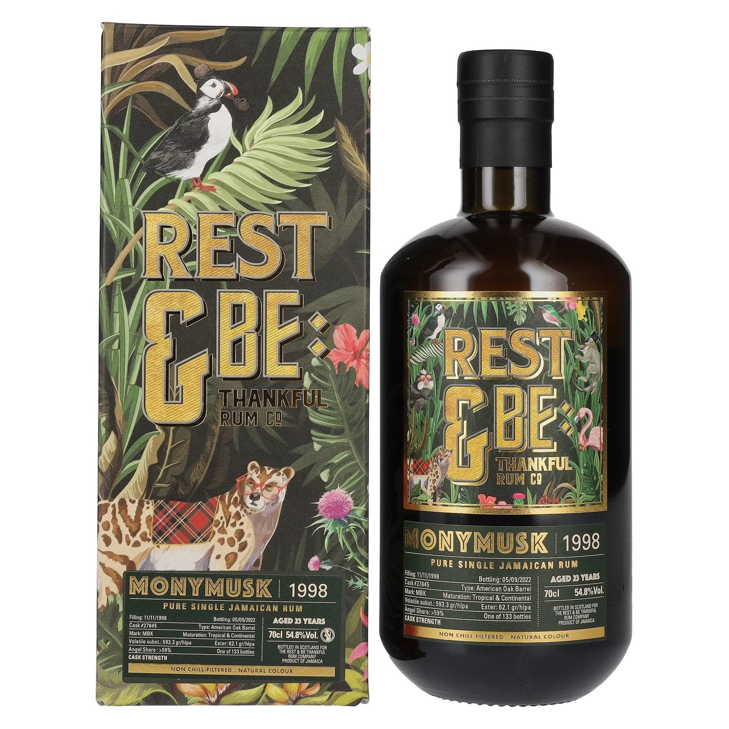 Rest & Be Thankful MONYMUSK 23 Years Old Pure Single Jamaican Rum 1998 54,8% Vol. 0,7l in Giftbox