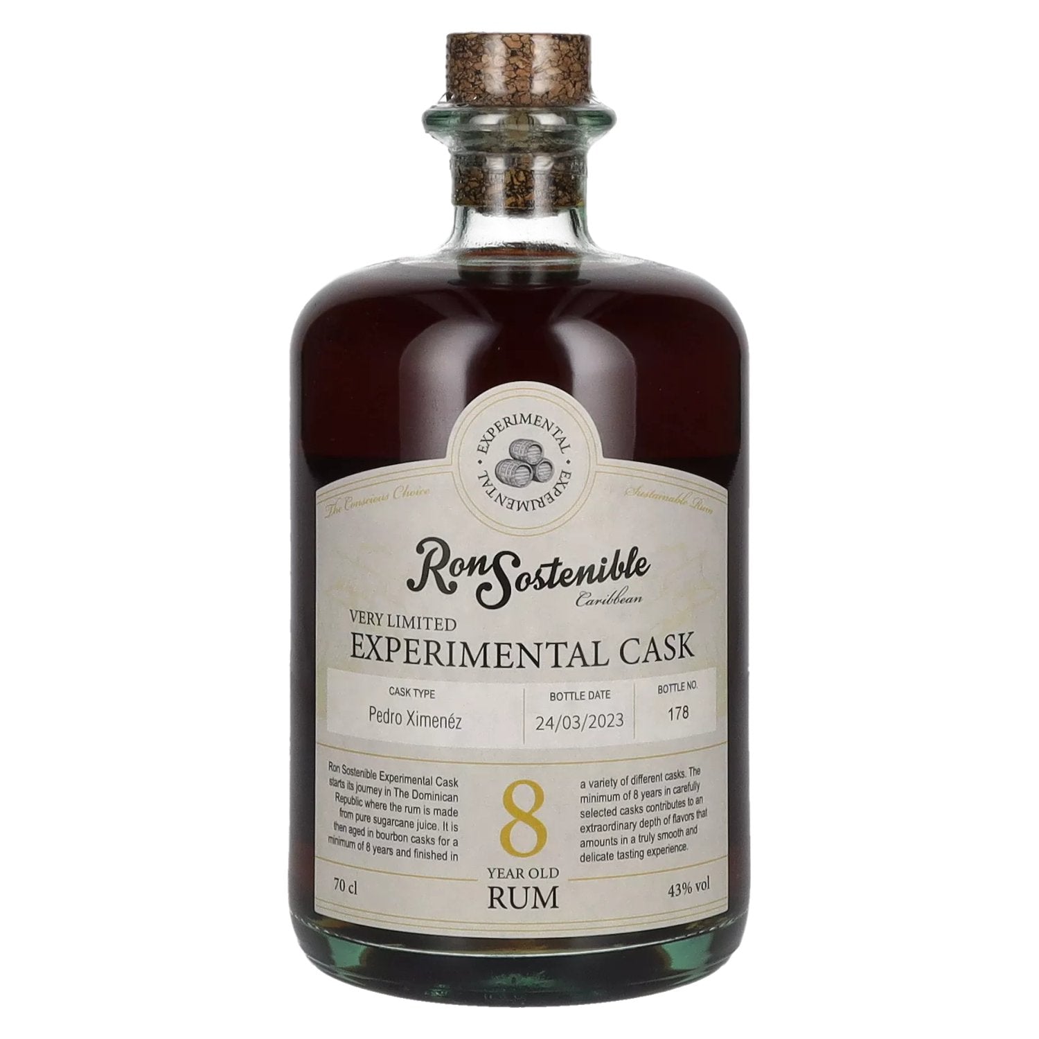 Ron Sostenible 8 Years Old Experimental Pedro Ximenez Cask 43% Vol. 0,7l