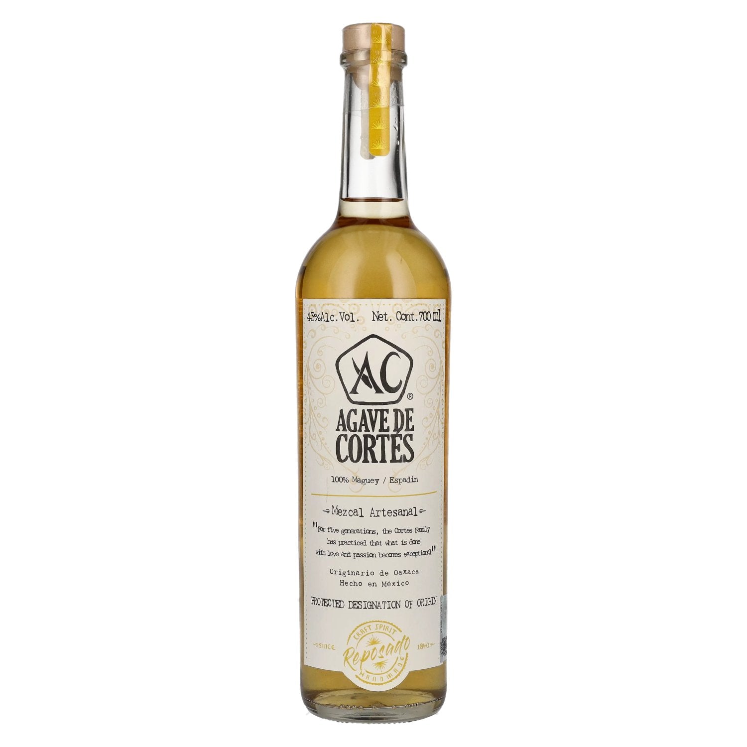 Agave de Cortes Mezcal Artesanal REPOSADO 43% Vol. 0,7l