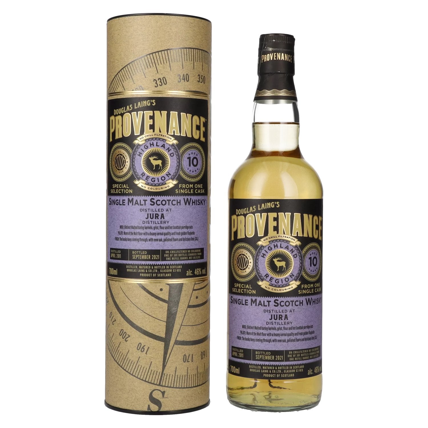 Douglas Laing PROVENANCE Jura 10 Years Old Single Cask Malt 2011 46% Vol. 0,7l in Giftbox