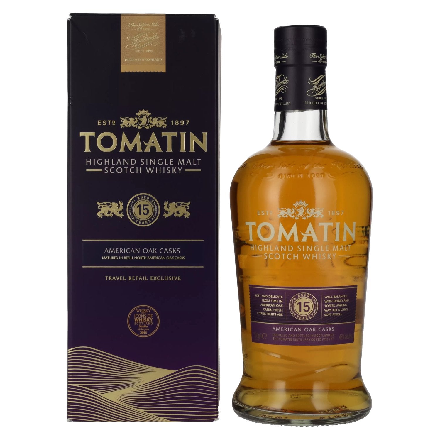 Tomatin 15 Years Old AMERICAN OAK CASKS 46% Vol. 0,7l in Giftbox