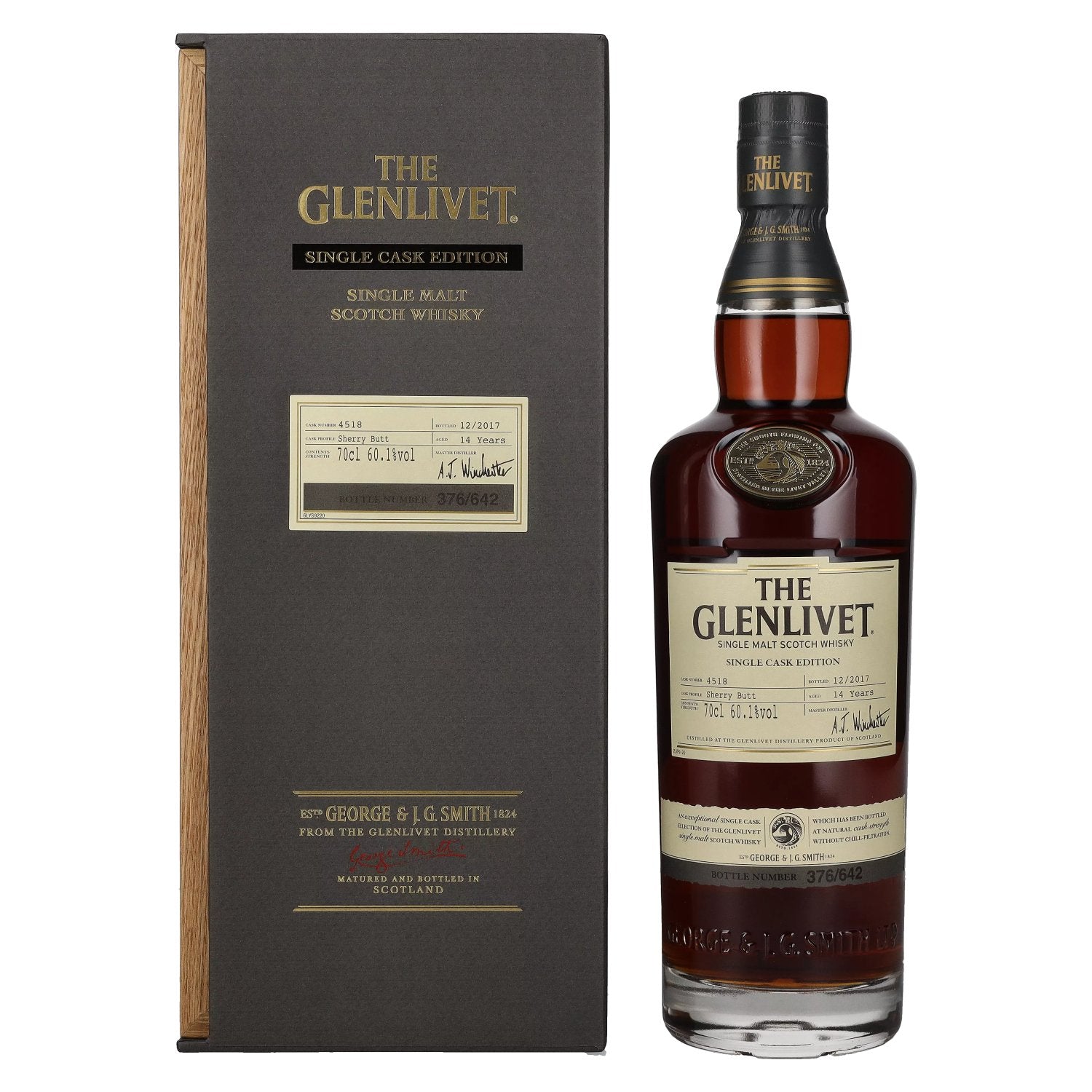 The Glenlivet 14 Years Old SINGLE CASK EDITION Sherry Butt 2017 60,1% Vol. 0,7l in Giftbox