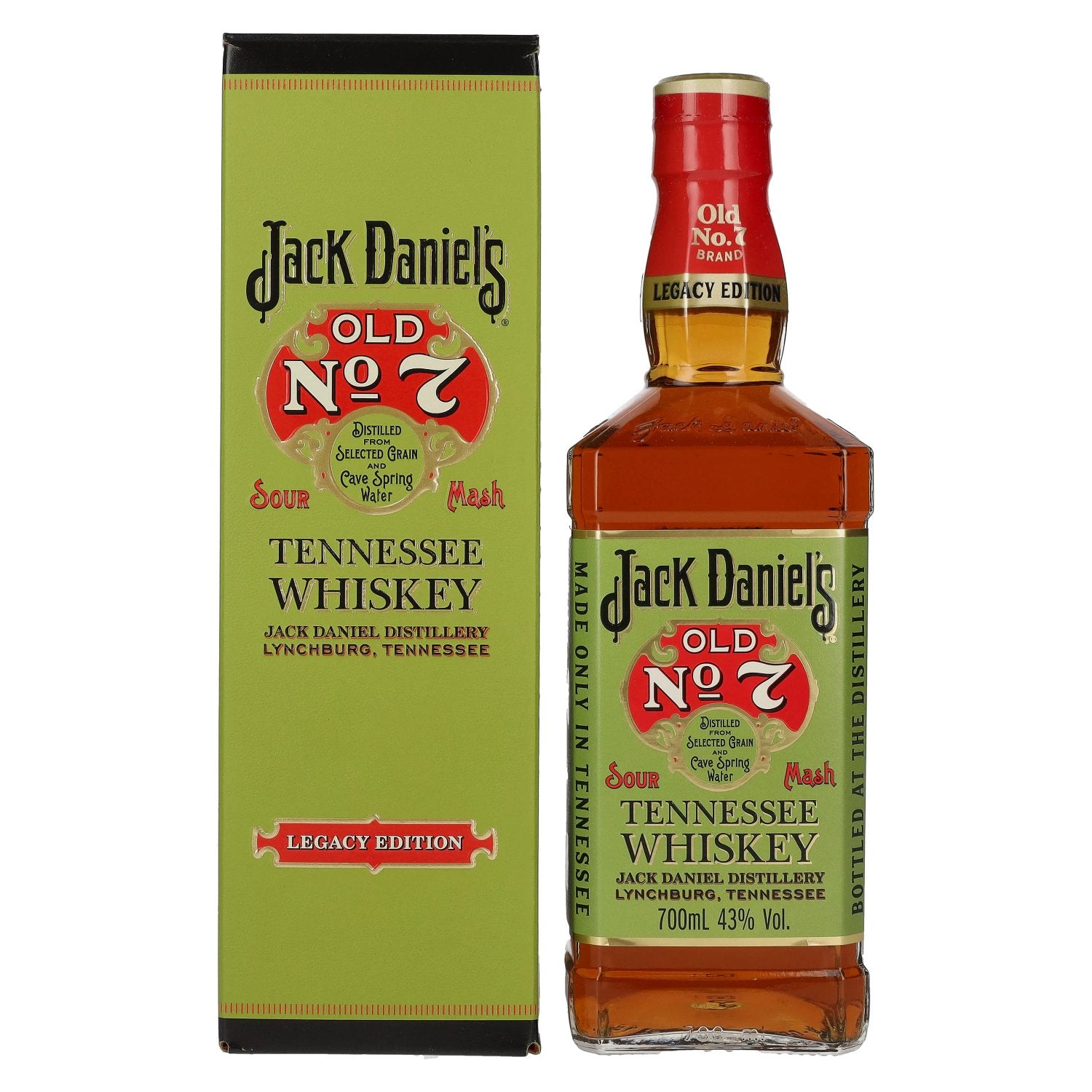 Jack Daniel's Sour Mash Tennessee Whiskey LEGACY EDITION No. 1 - GREEN DESIGN 43% Vol. 0,7l in Giftbox