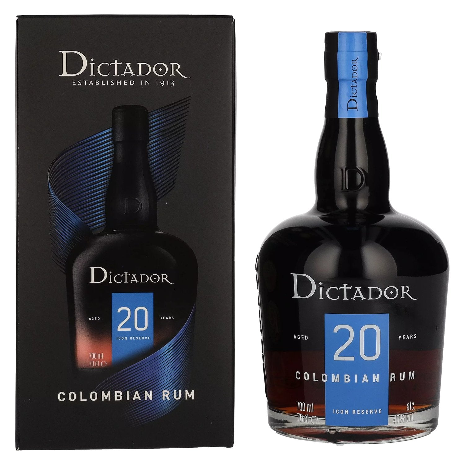 Dictador 20 Years Old ICON RESERVE Colombian Rum 40% Vol. 0,7l in Giftbox