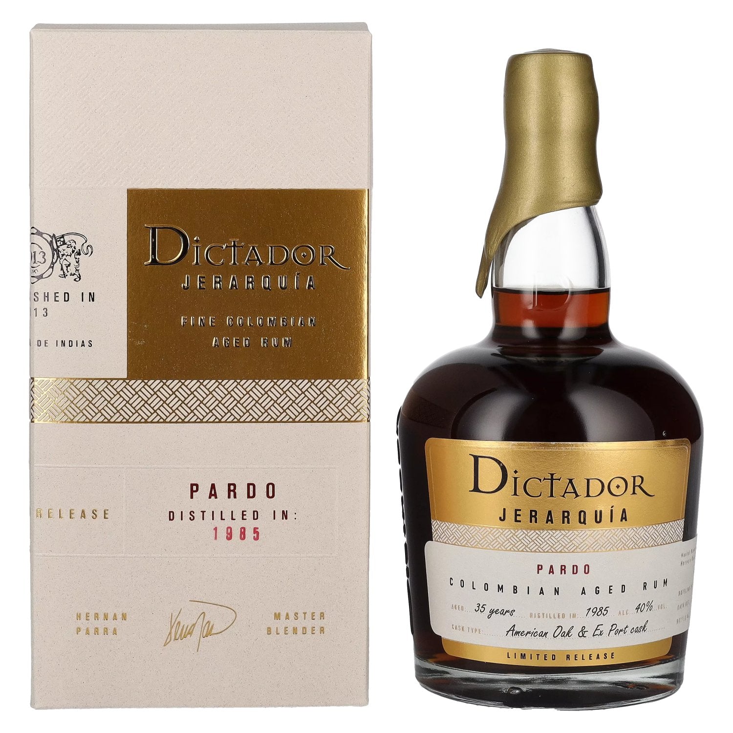 Dictador JERARQUIA 35 Years Old PARDO Rum 1985 40% Vol. 0,7l in Giftbox