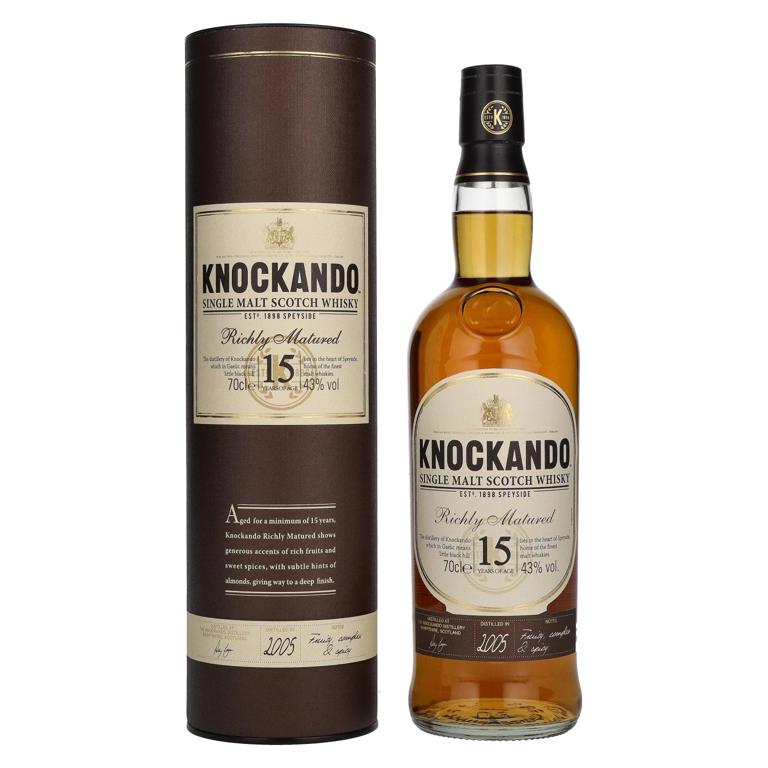 Knockando 15 Years Old Richly Matured 2005 43% Vol. 0,7l in Giftbox