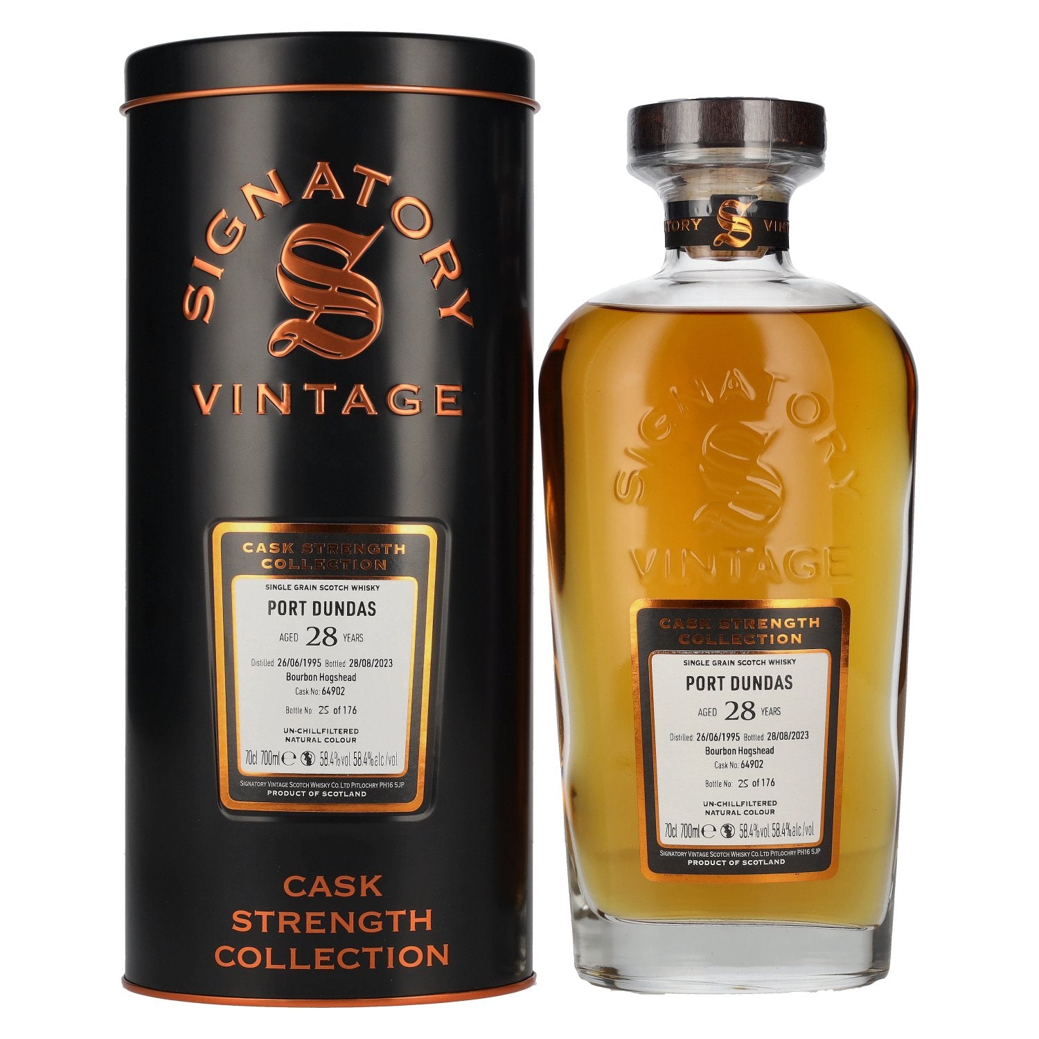 Signatory Vintage PORT DUNDAS 28 Years Old Cask Strength 1995 58,4% Vol. 0,7l in Tinbox