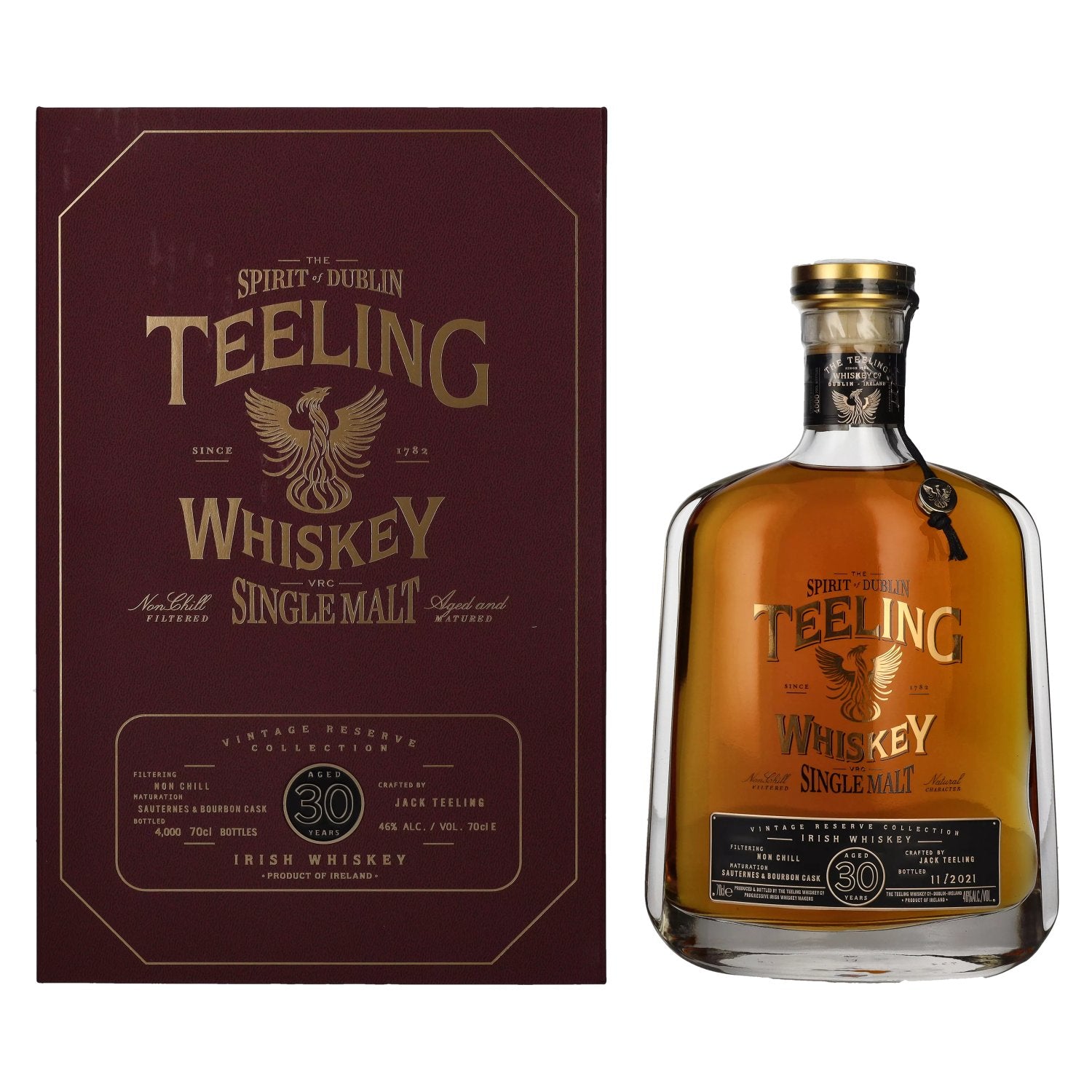 Teeling Whiskey 30 Years Old Single Malt Sauternes & Bourbon Cask 46% Vol. 0,7l in Giftbox