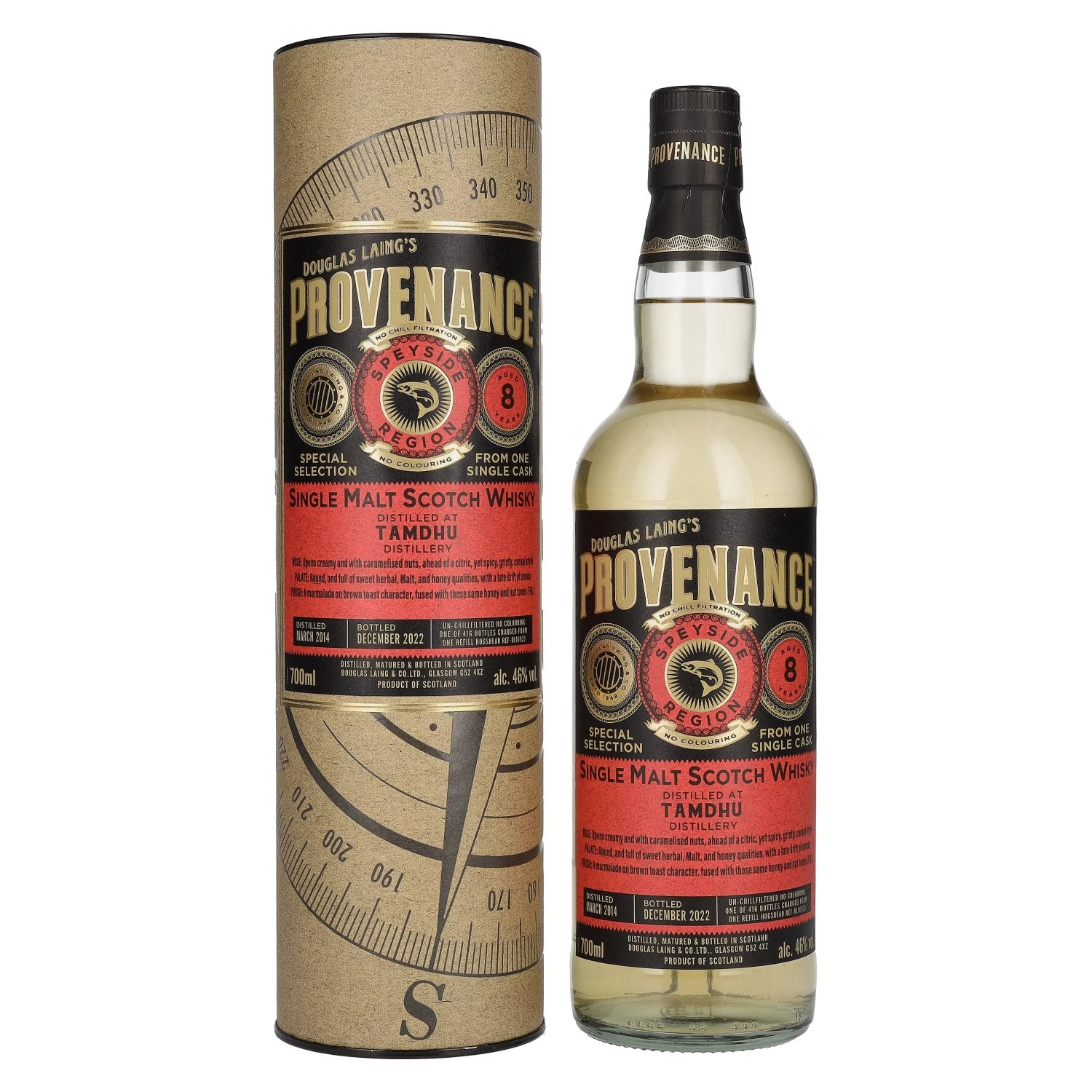 Douglas Laing PROVENANCE Tamdhu 8 Years Old Single Cask Malt 2014 46% Vol. 0,7l in Giftbox